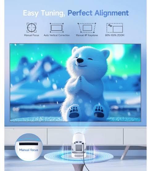 IMMUTABLE 4K Android Smart Projector Full HD 1080 YUGFHVU28 (2200 lm / Wireless / Remote Controller) Portable Projector-image-35