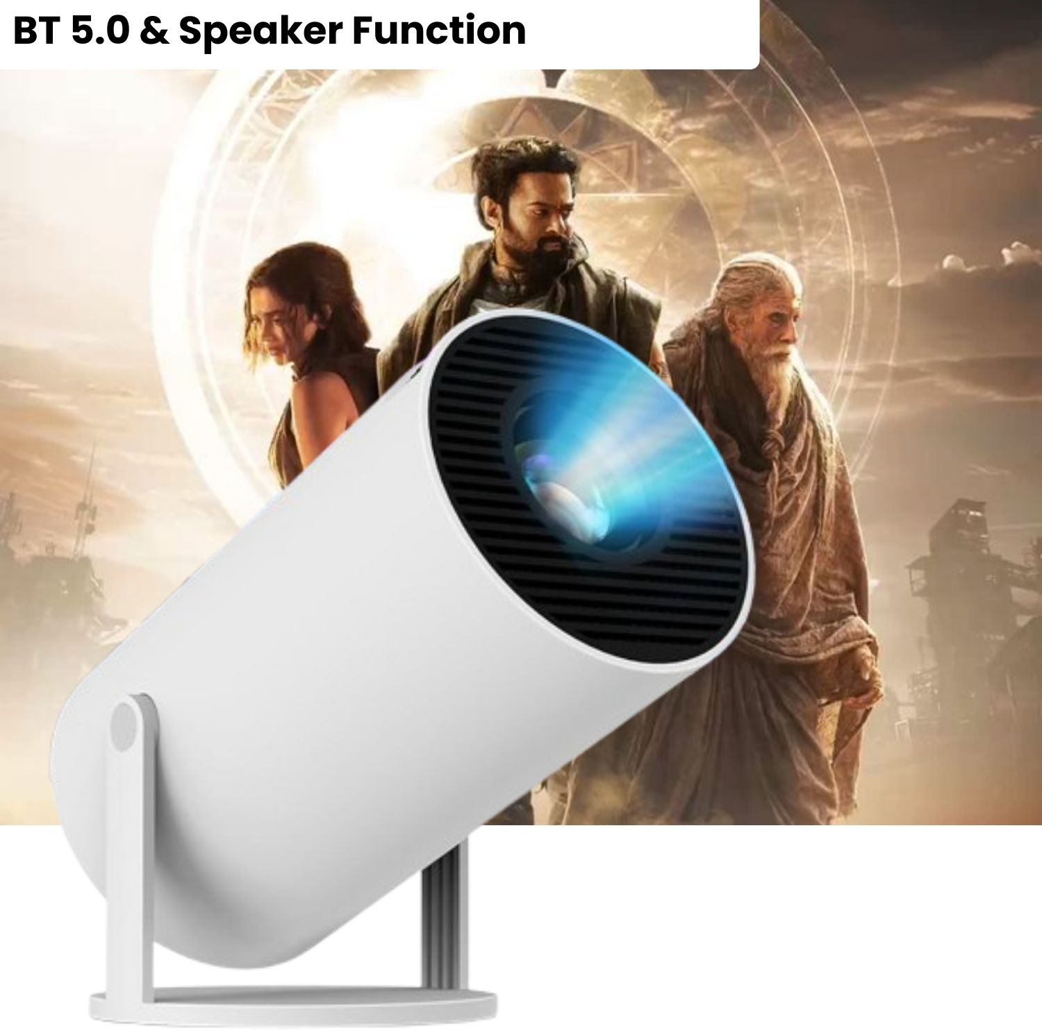 SACRO Smart Projector for Home 4K Support Rotabable Design withApp Netflix,YouTubeY129 (4500 lm / 1 Speaker / Wireless / Remote Controller) Portable Projector-image-23