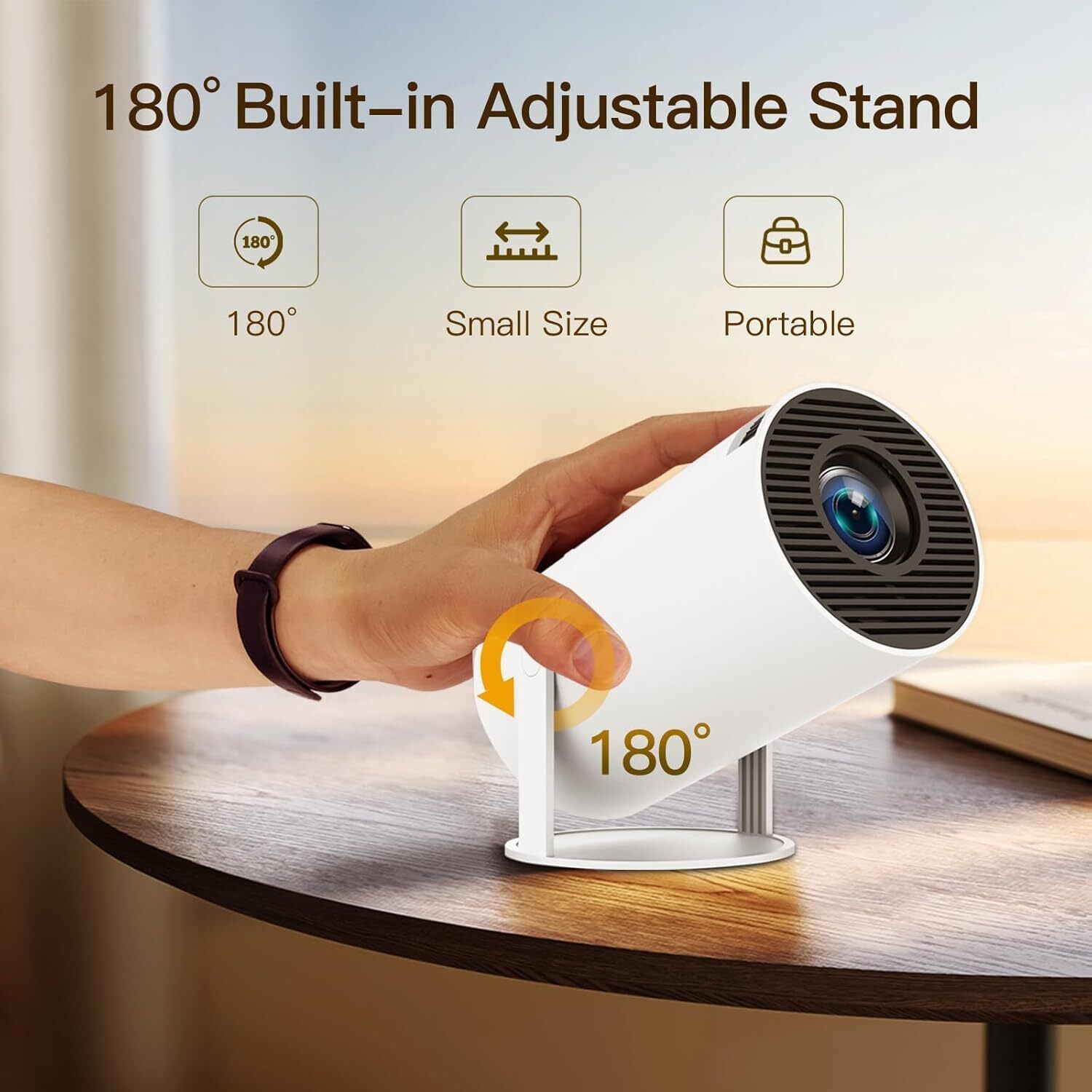 Voltegic HY300 Android Smart Mini Projector | Full HD 1080P, 4K Support (6000 lm / 1 Speaker / Wireless / Remote Controller) Portable Projector-image-46