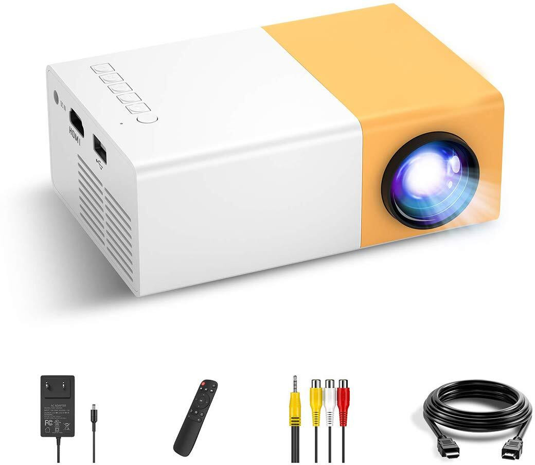 Ullu Mini Portable LED Projector with Multiple Interfaces Like AV, Audio, USB, HDMI (1500 lm / 1 Speaker / Wireless / Remote Controller) Portable Projector image 1