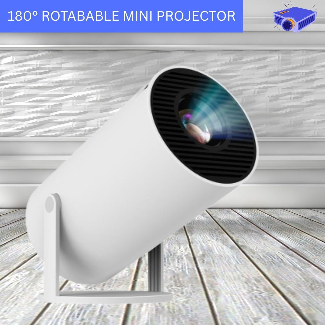 FRONY Mini HD Projector for Home 4KSupport With Built-in App Netflix/Prime/YouTubeE303 (4500 lm / 1 Speaker / Wireless / Remote Controller) Portable Projector-image-4