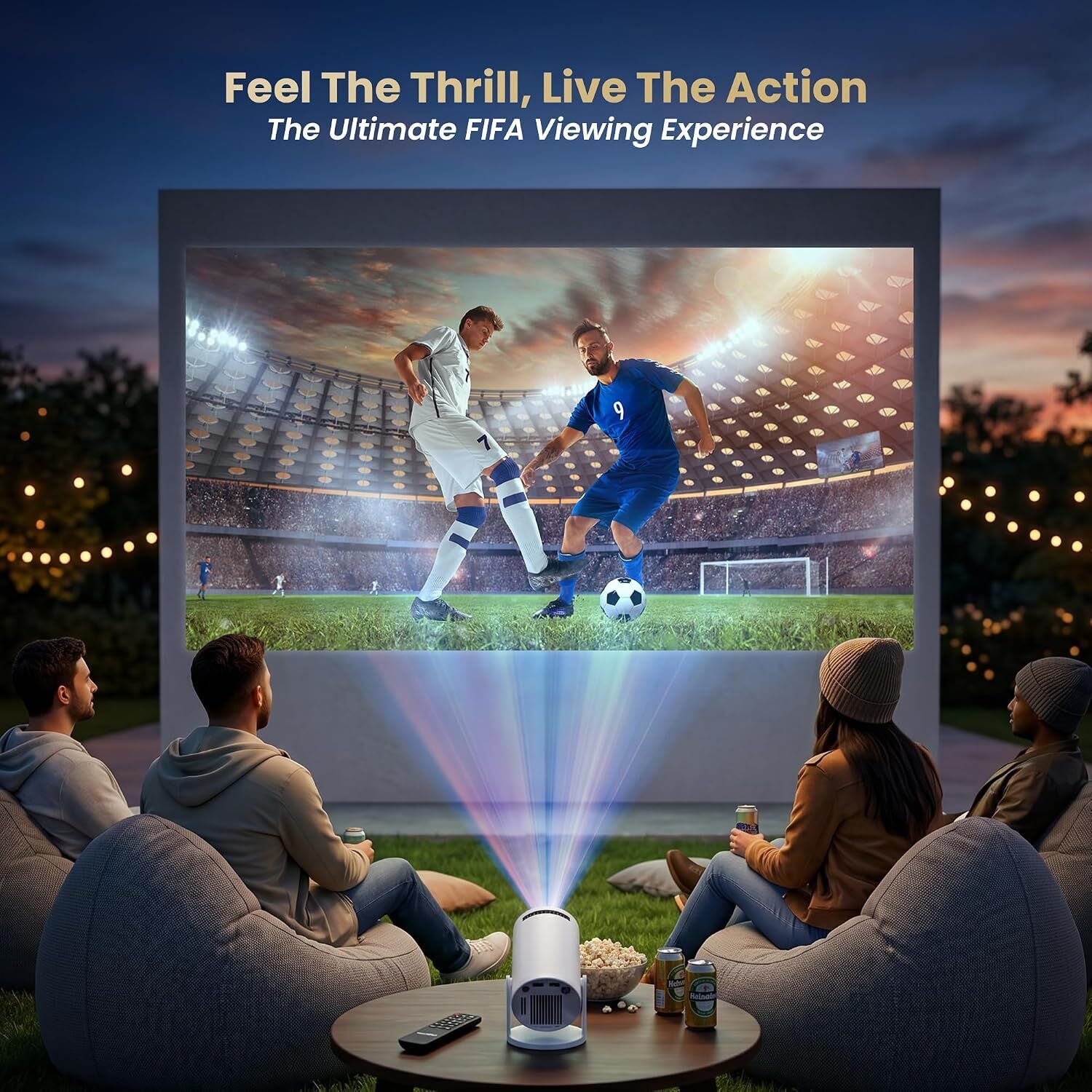 Voltegic Portable Smart Mini Projector, 4K 1080P Full HD Projector Supports Netflix,Prime (6000 lm / 1 Speaker / Wireless / Remote Controller) Portable Projector-image-41