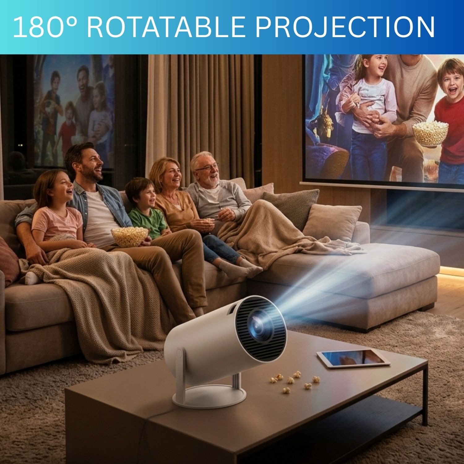 SYARA Projector, 4K 1080P Full HD Projector, WiFi 5G Compatible With Mobile/LaptopF56 (4500 lm / 1 Speaker / Wireless / Remote Controller) Portable Projector-image-43
