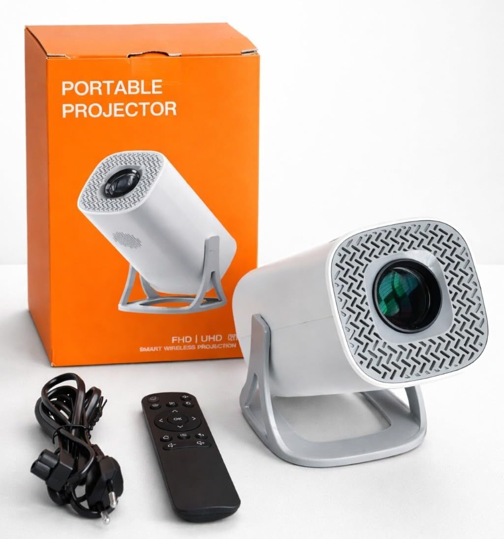 UNIKEY Mini Portable Projector | Android 14 | HD Display | WiFi Ready (8400 lm / 1 Speaker / Wireless / Remote Controller) Portable Projector-image-9