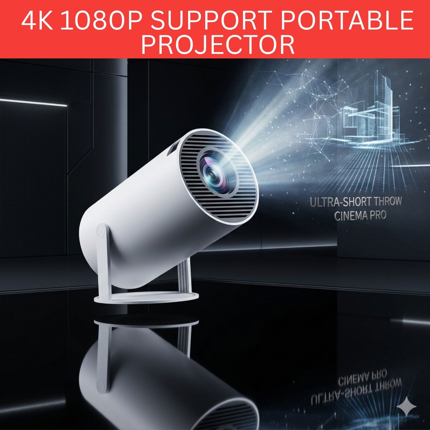 SACRO Projector, 4K 1080P Full HD Projector, WiFi 5G Compatible With Mobile/LaptopA47 (4500 lm / 1 Speaker / Wireless / Remote Controller) Portable Projector-image-7