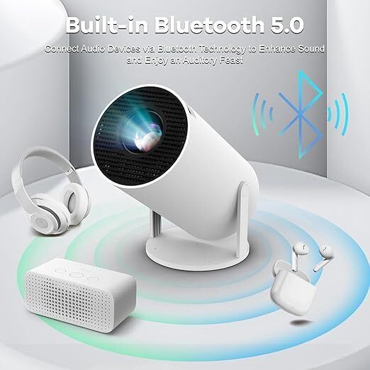 Voltegic LED Mini Projector with Android OS & 4K Video Decoding (6000 lm / 1 Speaker / Wireless / Remote Controller) Portable Projector-image-26