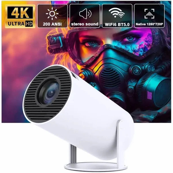 Hespa 2000 Lumens Smart Projector | 720p | Netflix & Screen Mirroring (2000 lm / 1 Speaker / Wireless / Remote Controller) Portable Projector image 1
