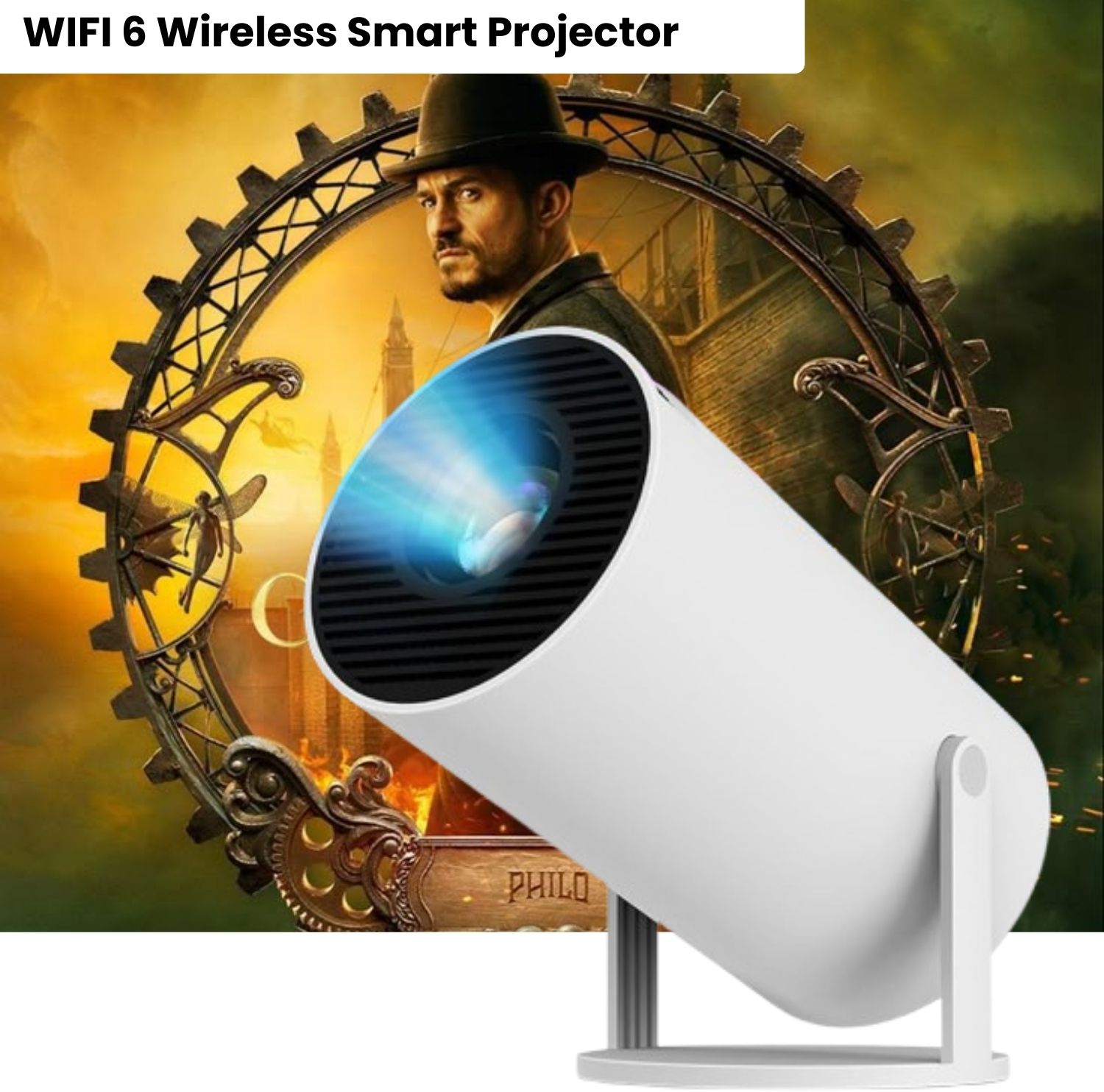 CLAIRBELL Smart Projector for Home 4K Support Rotabable Design withApp Netflix,YouTubeM59 (4500 lm / 1 Speaker / Wireless / Remote Controller) Portable Projector-image-20