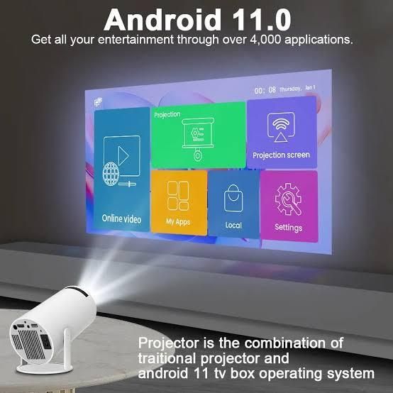 ENMORA 4K Android Smart Projector Full HD 1080 REDUTR41 (2200 lm / Wireless / Remote Controller) Portable Projector-image-9
