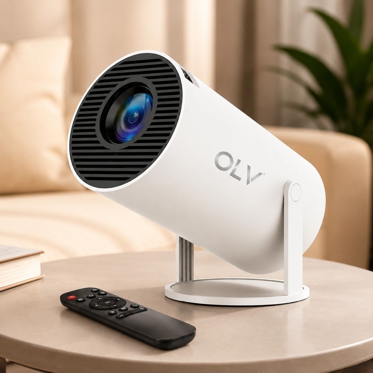 OLV Portable Mini Projector, 4K 1080P Full Smart HD, WiFi 5G BT 5.0 with 180° rotate (6000 lm / Remote Controller) Portable Projector-image-46