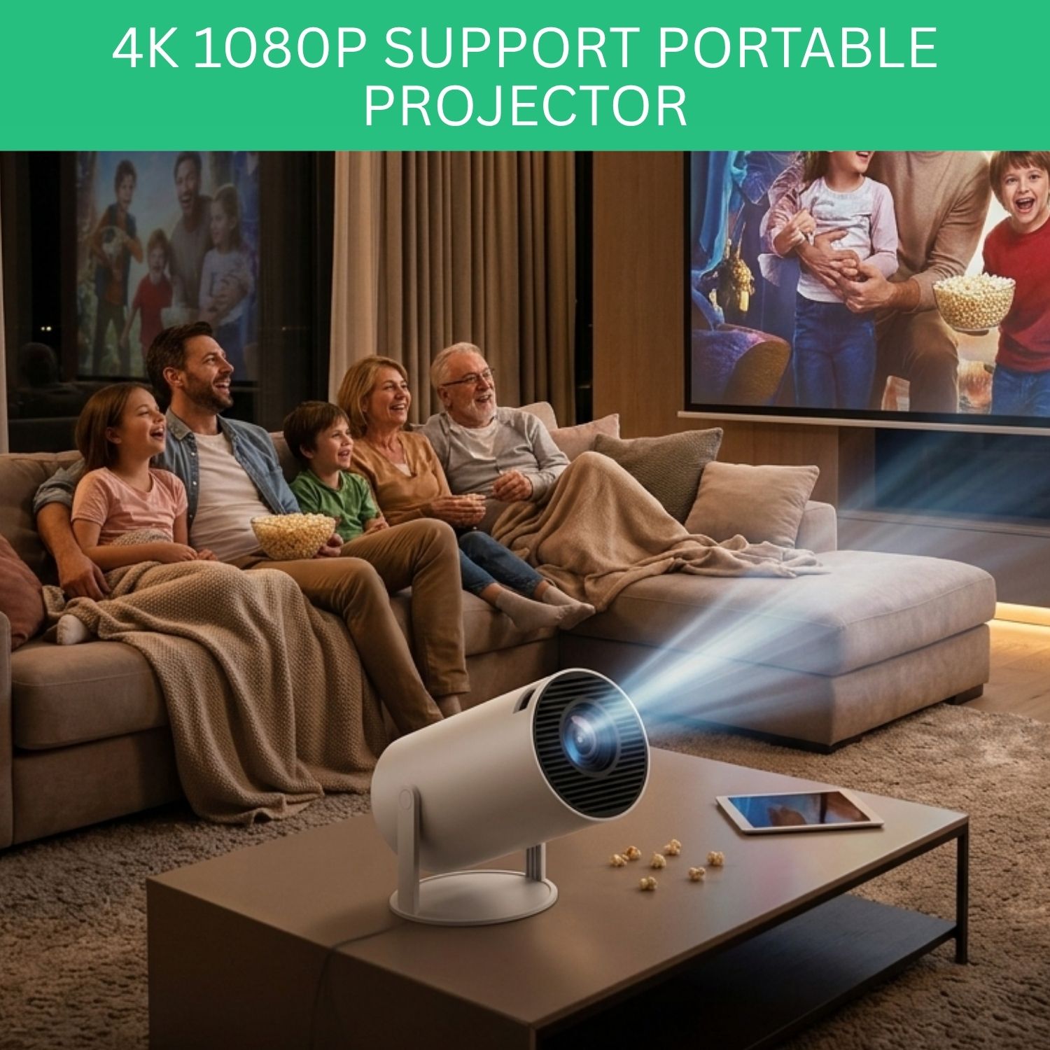 GUGGU Projector, 4K 1080P Full HD Projector, WiFi 5G Compatible With Mobile/LaptopJ423 (4500 lm / 1 Speaker / Wireless / Remote Controller) Portable Projector-image-17