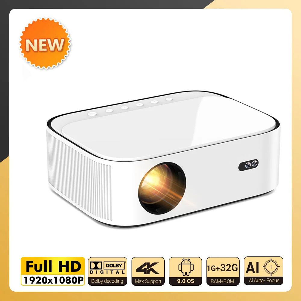 Garuda Store LS870 Android 9.0 Full HD 1GB DDR4/32GB 5G WiFi/BT5/Electronic Focus/USB/HDMI (10000 lm / 2 Speaker / Wireless / Remote Controller) Portable Projector-image-3