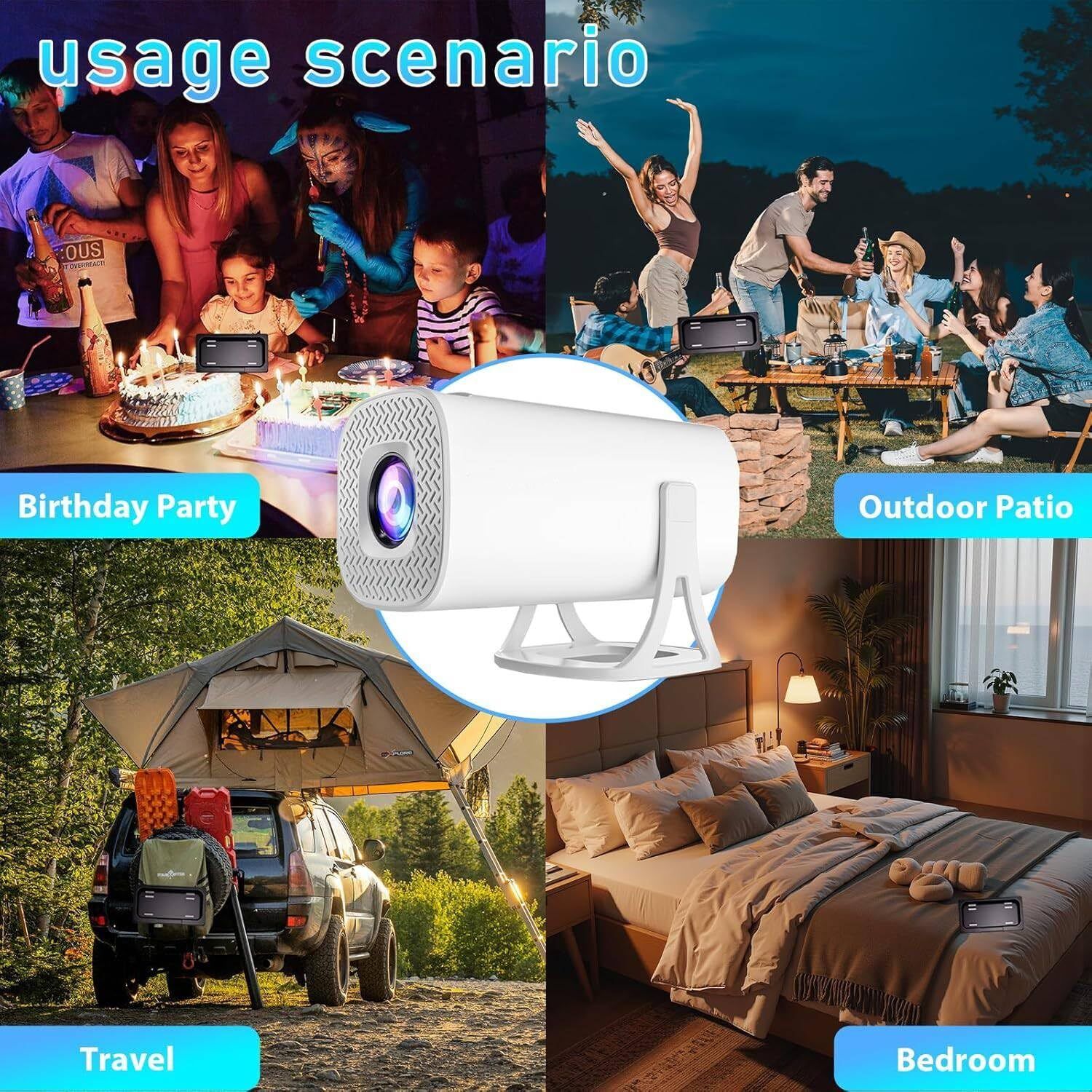 UNIKEY Portable HD LED Projector | Android 14 | Smart Features | Bluetooth (8400 lm / 1 Speaker / Wireless / Remote Controller) Portable Projector-image-25