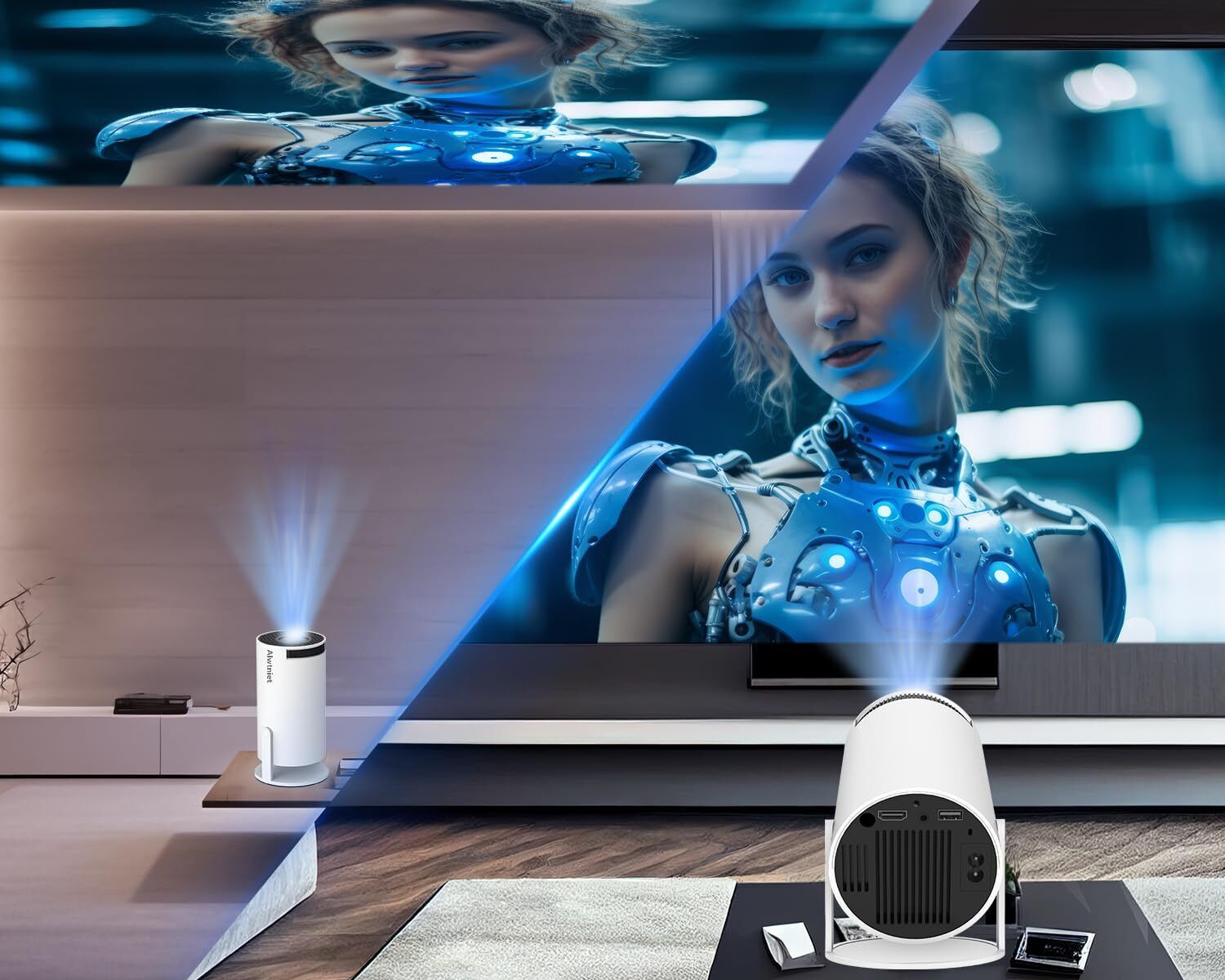 Wifton Portable Android Projector Compatible with Smartphone & PS4 (6000 lm / 1 Speaker / Wireless / Remote Controller) Portable Projector-image-19