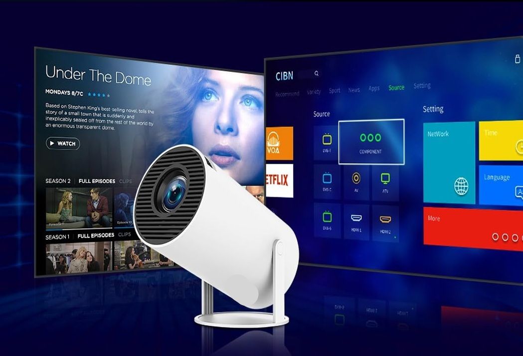 Voltegic M5 Portable Mini Cinema Projector with Android & Dual WiFi (6000 lm / 1 Speaker / Wireless / Remote Controller) Portable Projector-image-38