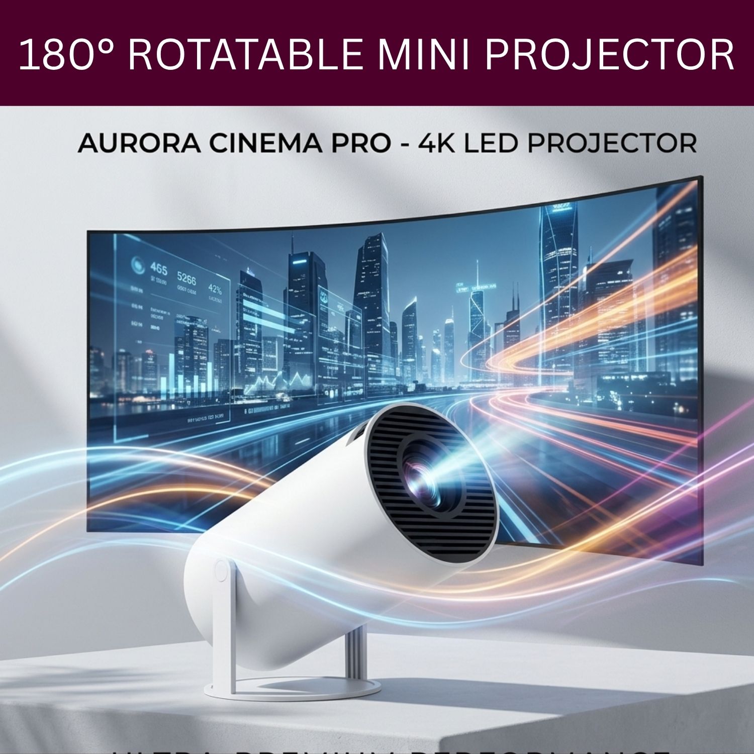 FRONY Projector, 4K 1080P Full HD Projector, WiFi 5G Compatible With Mobile/LaptopS322 (4500 lm / 1 Speaker / Wireless / Remote Controller) Portable Projector-image-47