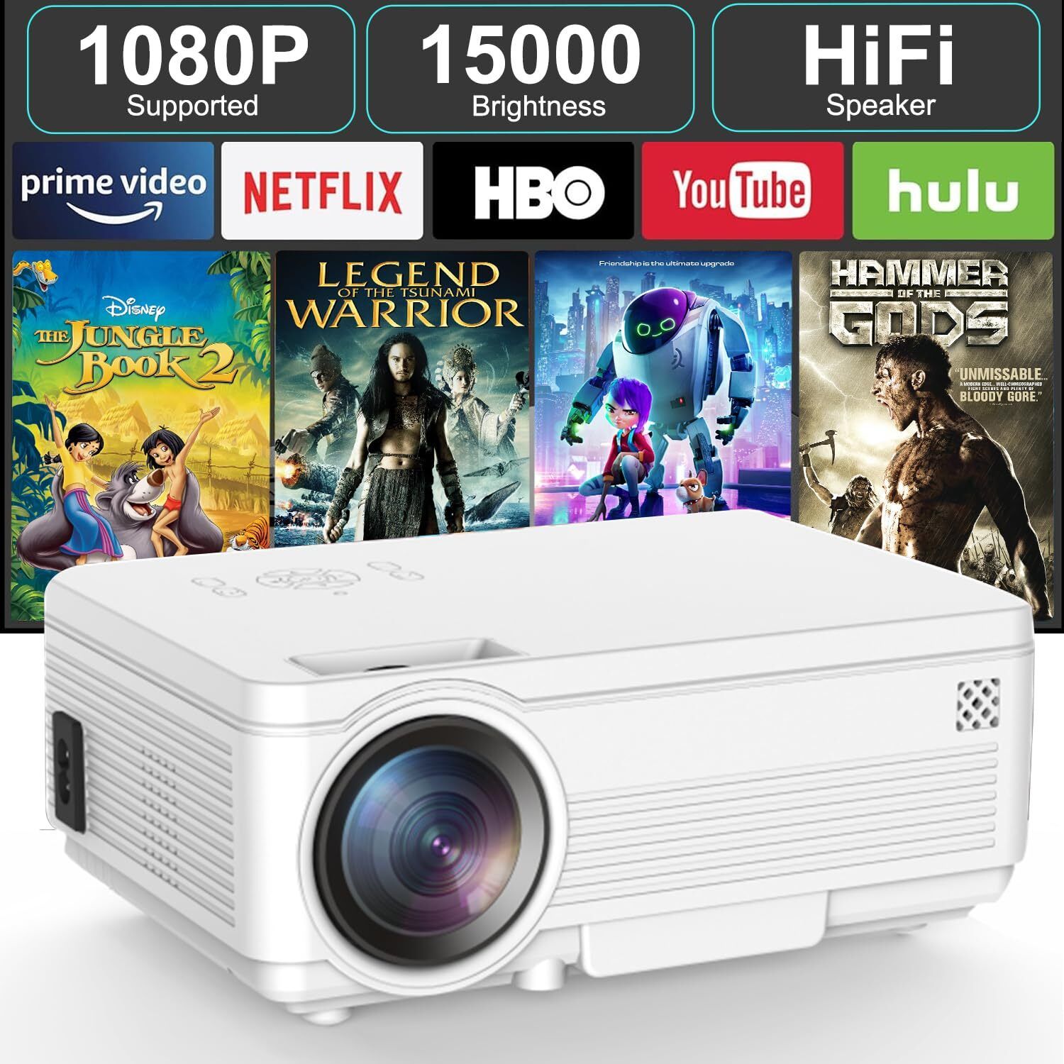 IBS Mini 1000 Lumens 640 * 480 Full Color 1080P Home Cinema HDMI /AV/USB Video Beamer 1000 lm LED Corded Portable Projector-image-37