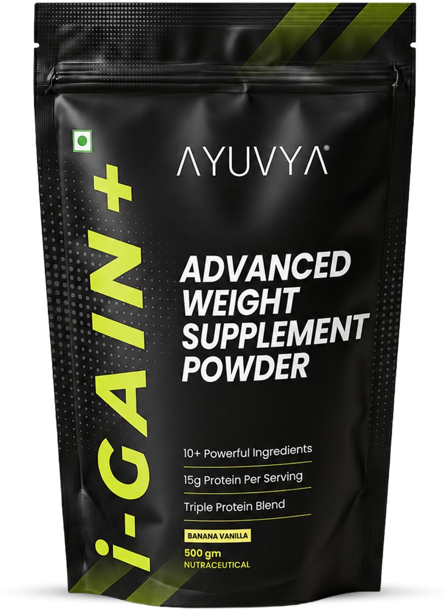 ayuvya i-GAIN+ Weight Gain Powder, 15g Protein Per Serving, Whey, Soy & Milk Whey Protein-picture-14