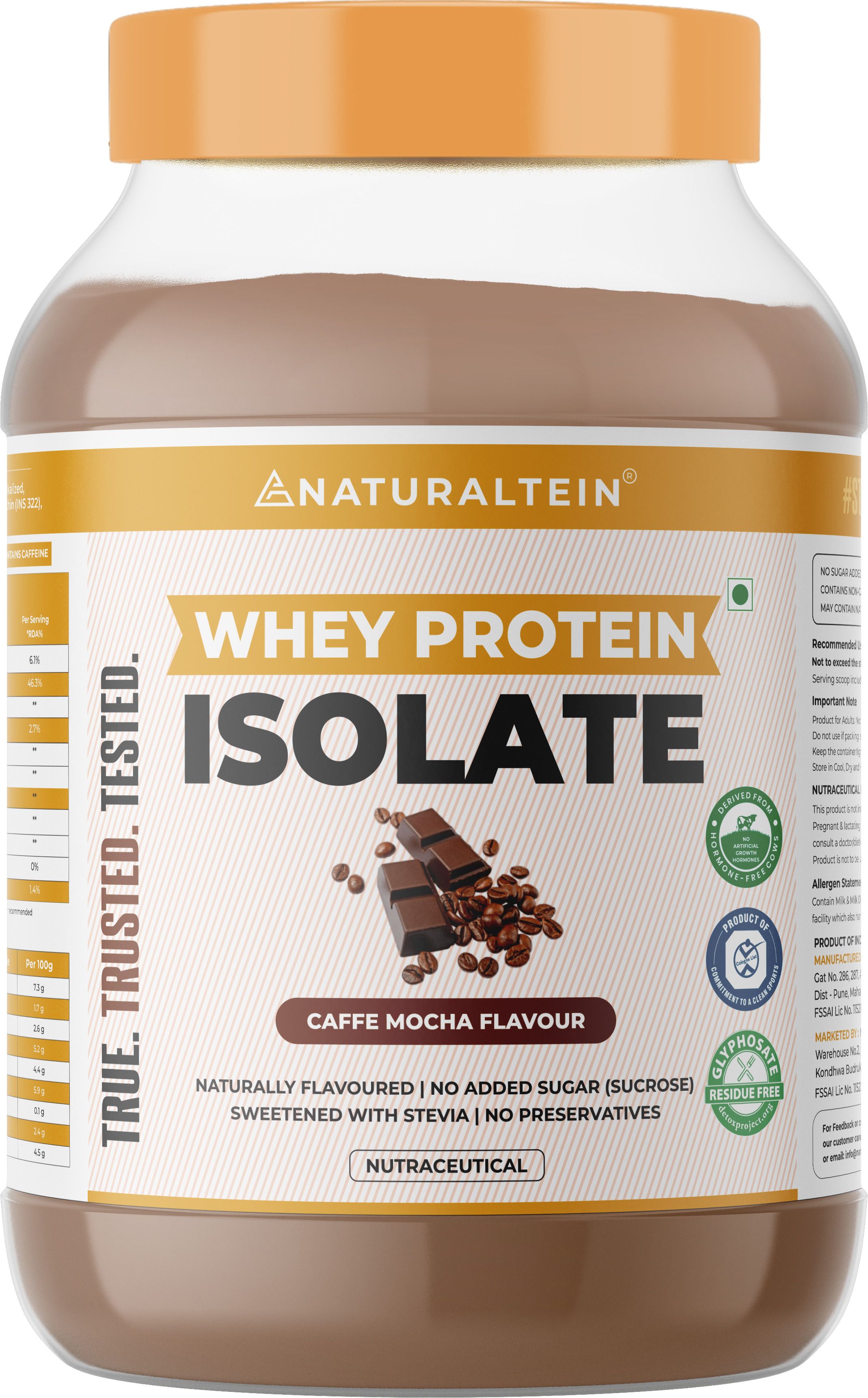 Natural Whey Isolate 1kg Cafe Mocha|25g Protein|Natural, Clean & Easy to Digest Whey Protein-image-22