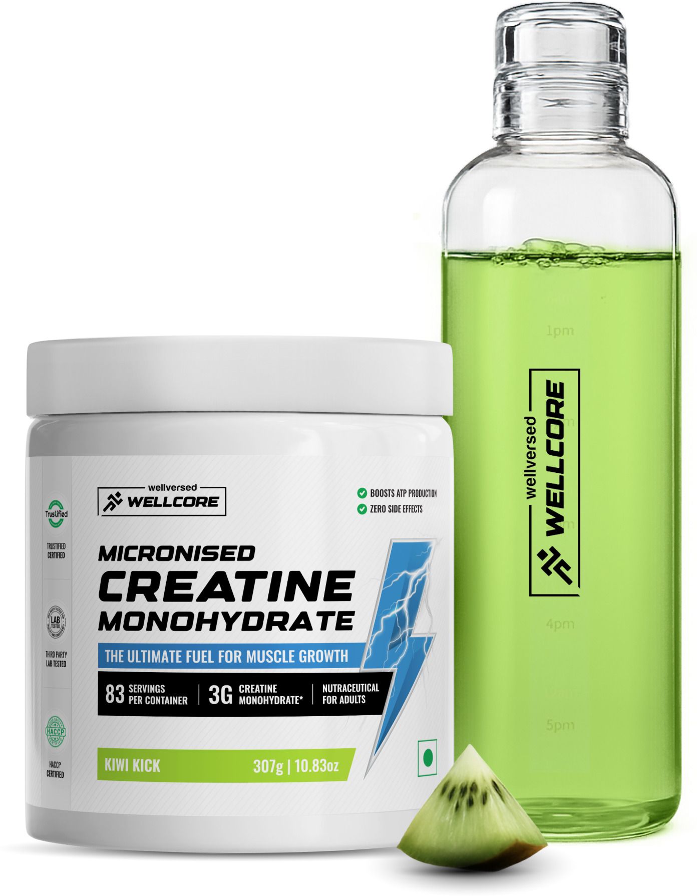 Micronised Creatine Monohydrate (307g, Kiwi Kick) + Premium Glass Bottle | Creatine-image-22