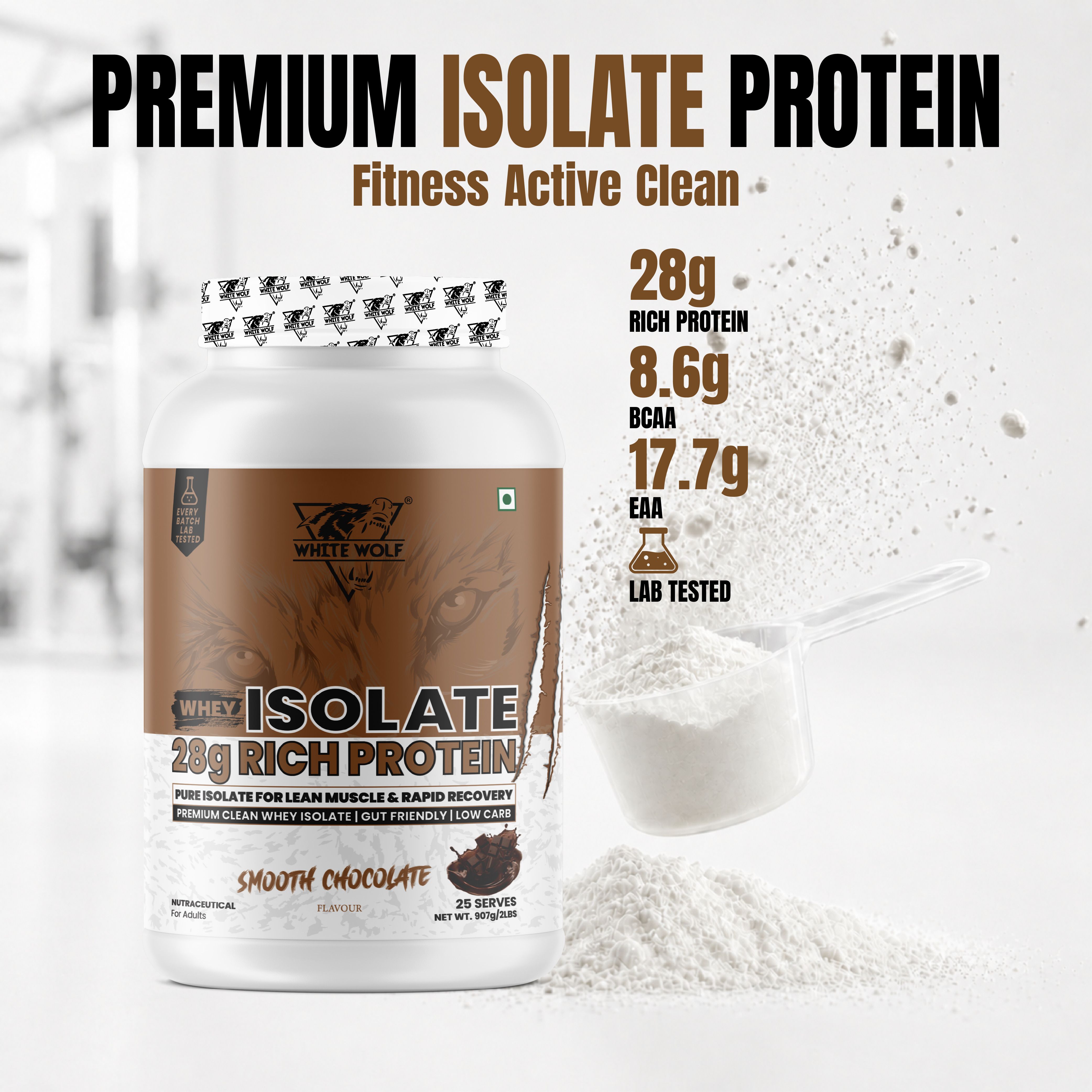 white wolf Whey Isolate Rich Protein – Smooth Chocolate 907g Whey Protein-picture-15