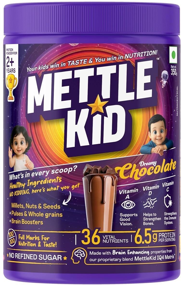 mettlekid Mettlekid_Nutrition_ Powder_Multiple_ Flavours_ &_ Sizes_ (2+_ Years_ Chocolate) Plant-Based Protein-picture-31