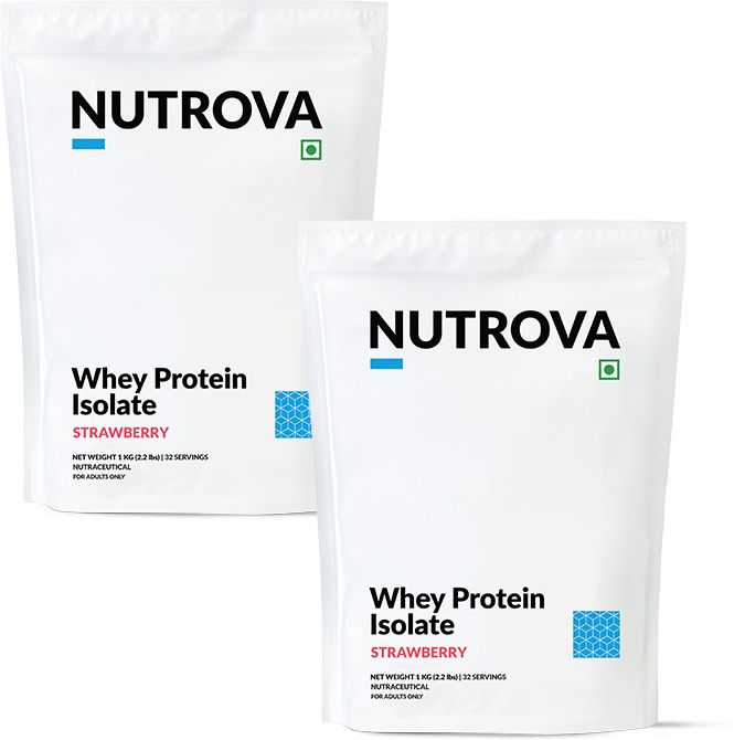 nutrova Whey Protein Isolate Strawberry | 24g Protein, 5.5g BCAA | No Added Sugar Whey Protein-picture-12