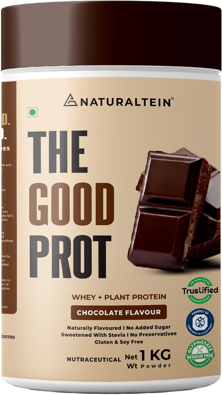 naturaltein Good Prot 1kg Chocolate | 22g Protein | Natural & Clean Blend Plant-Based Protein-picture-26