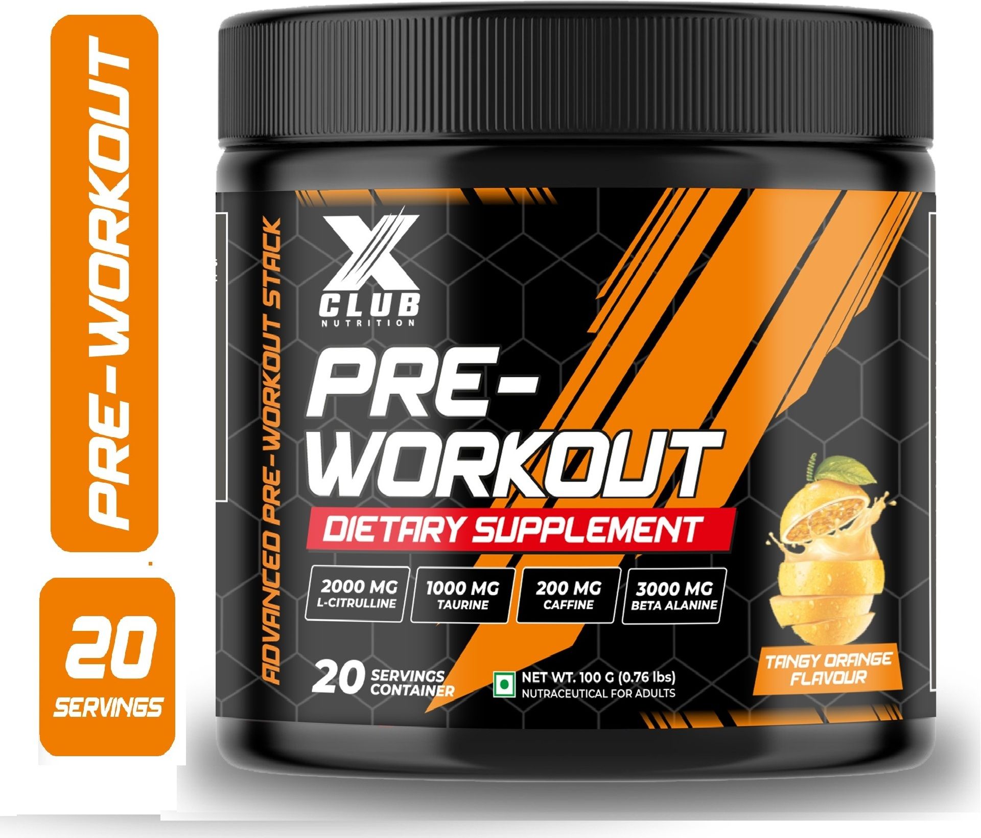 xclub nutrition Pre Workout & Pump 3000mg Beta-Alanine, 2000mg L-Citrulline, 200mg Caffeine Pre Workout-picture-39
