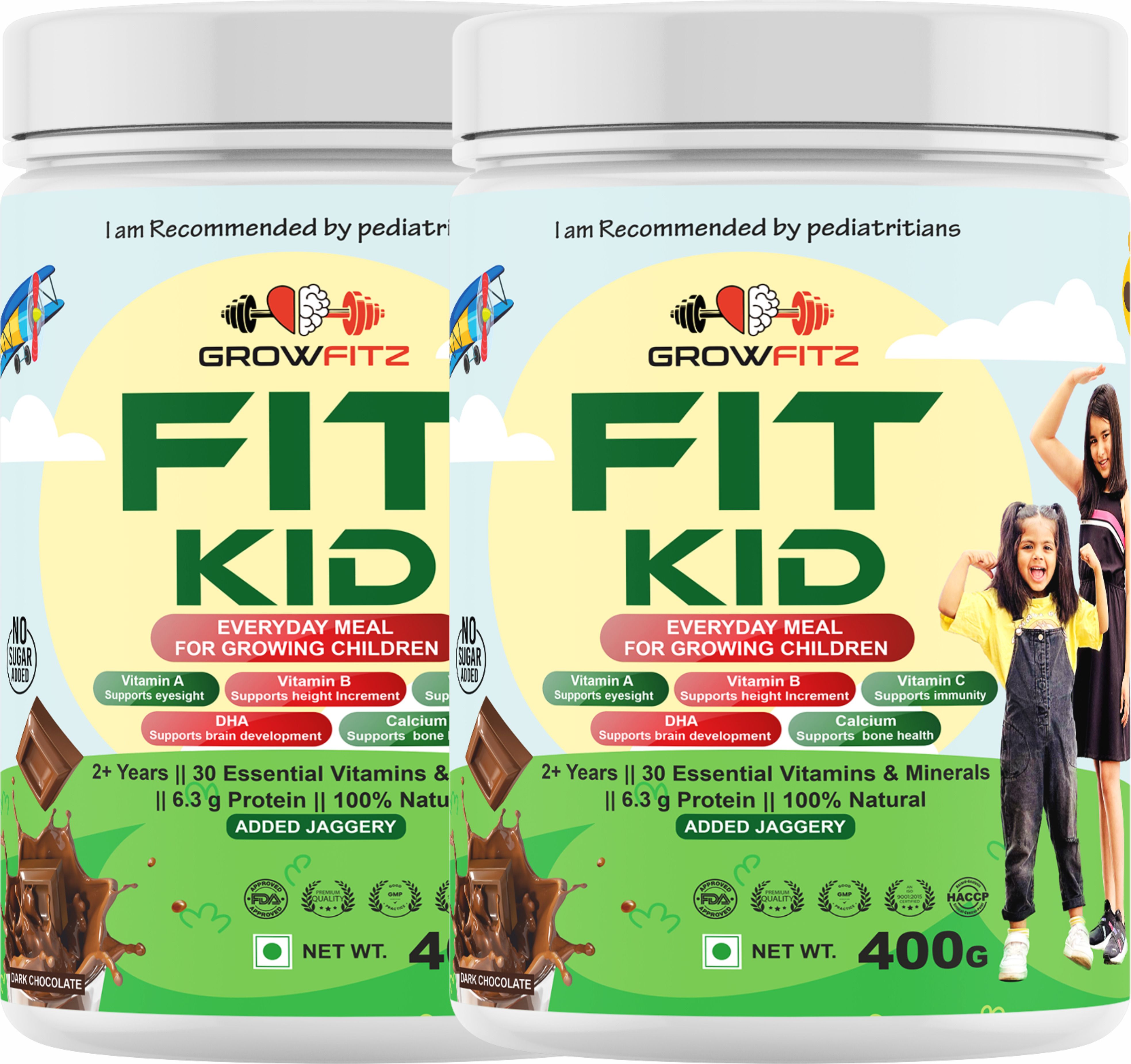 growfitz FitKid | Natural Healthy Everyday Meal for Kids 2-18 | Jaggery | 6.3g Protein Plant-Based Protein-picture-43