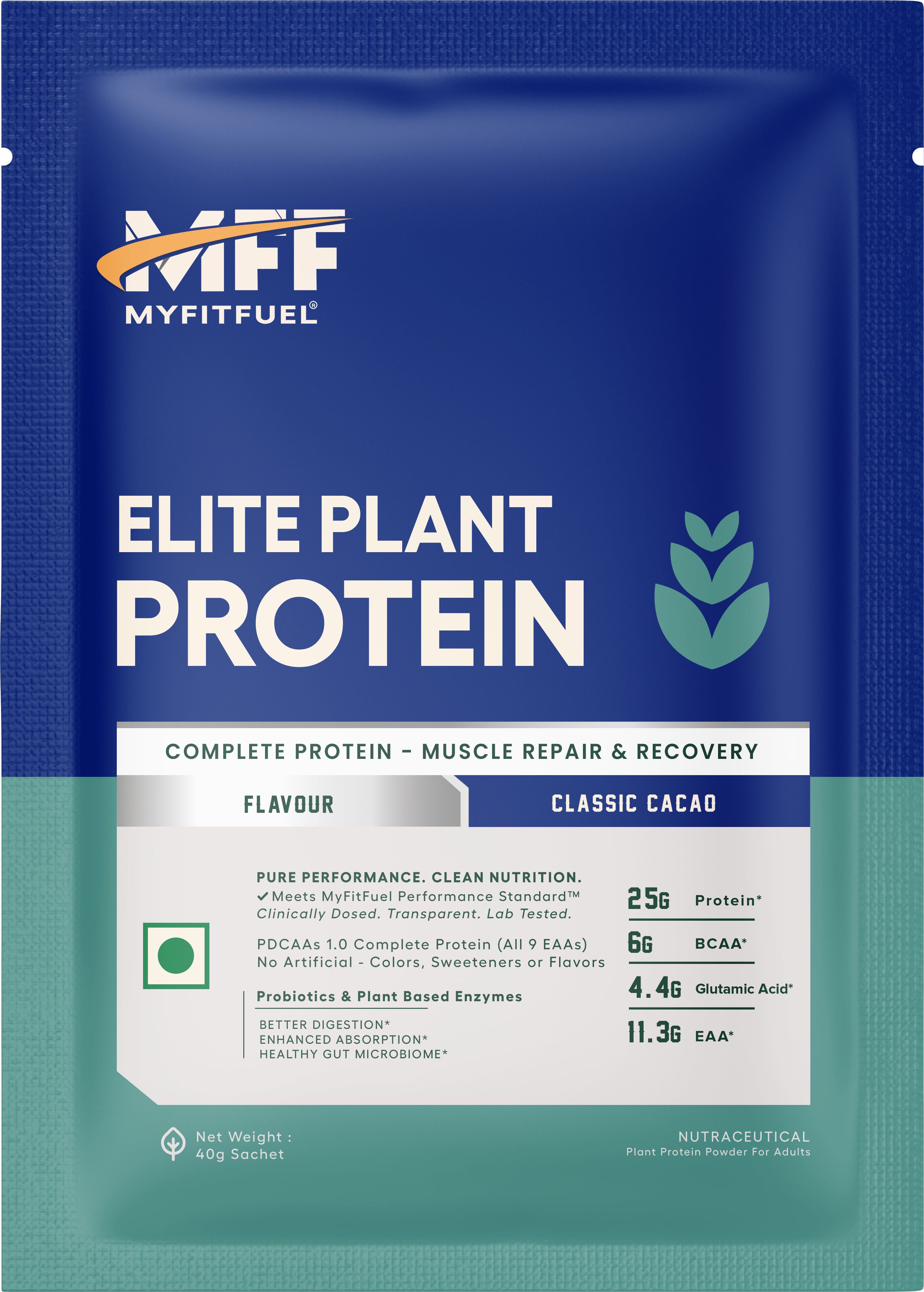 myfitfuel Elite Plant Protein, 25g Clean Protein, Easy Digest, No Bloating 6xSachet Cacao Plant-Based Protein-picture-28