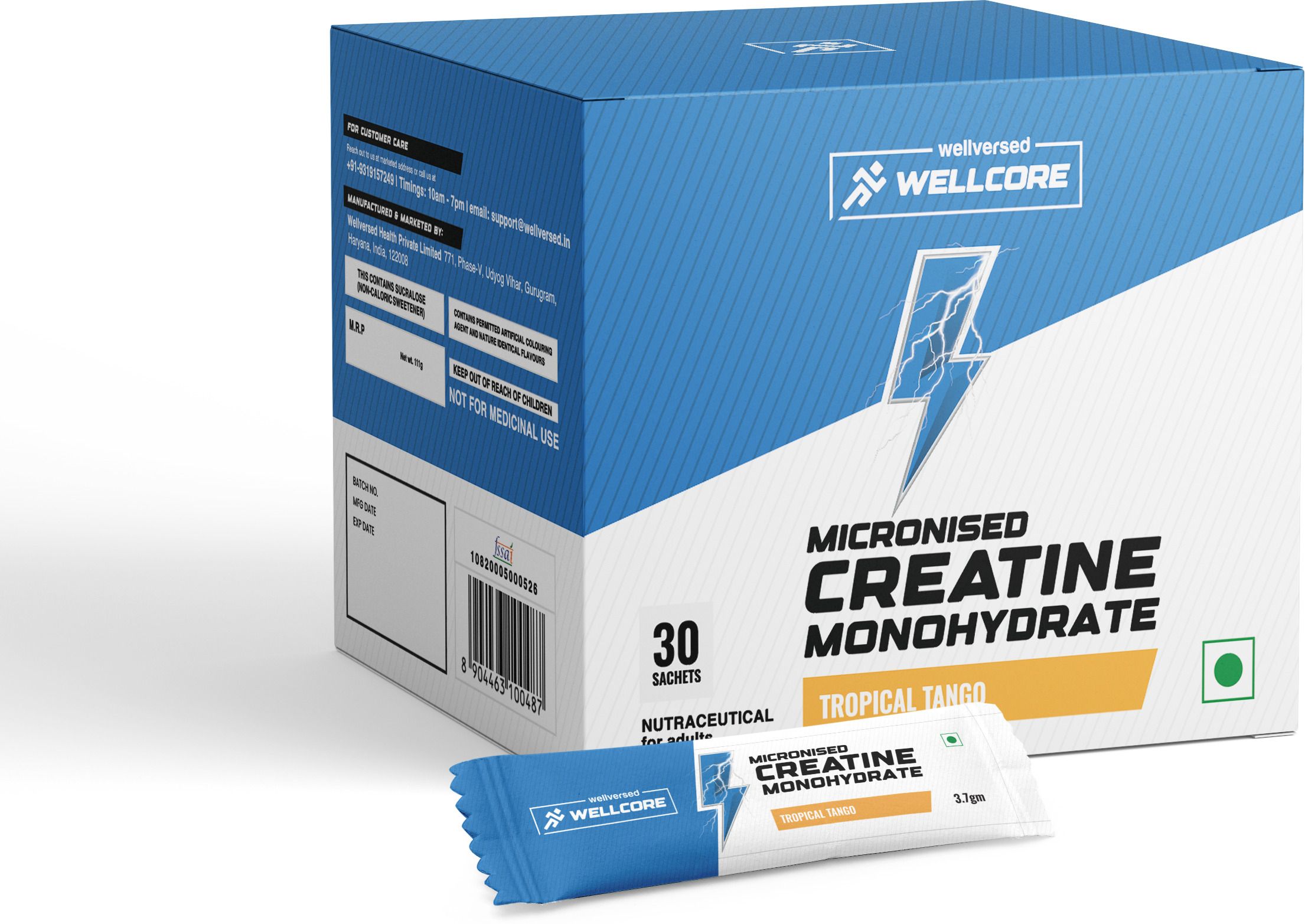 wellcore Pure Micronised Creatine Monohydrate |Lab Tested, Enhanced Absorption|30 Sachets Creatine-picture-11