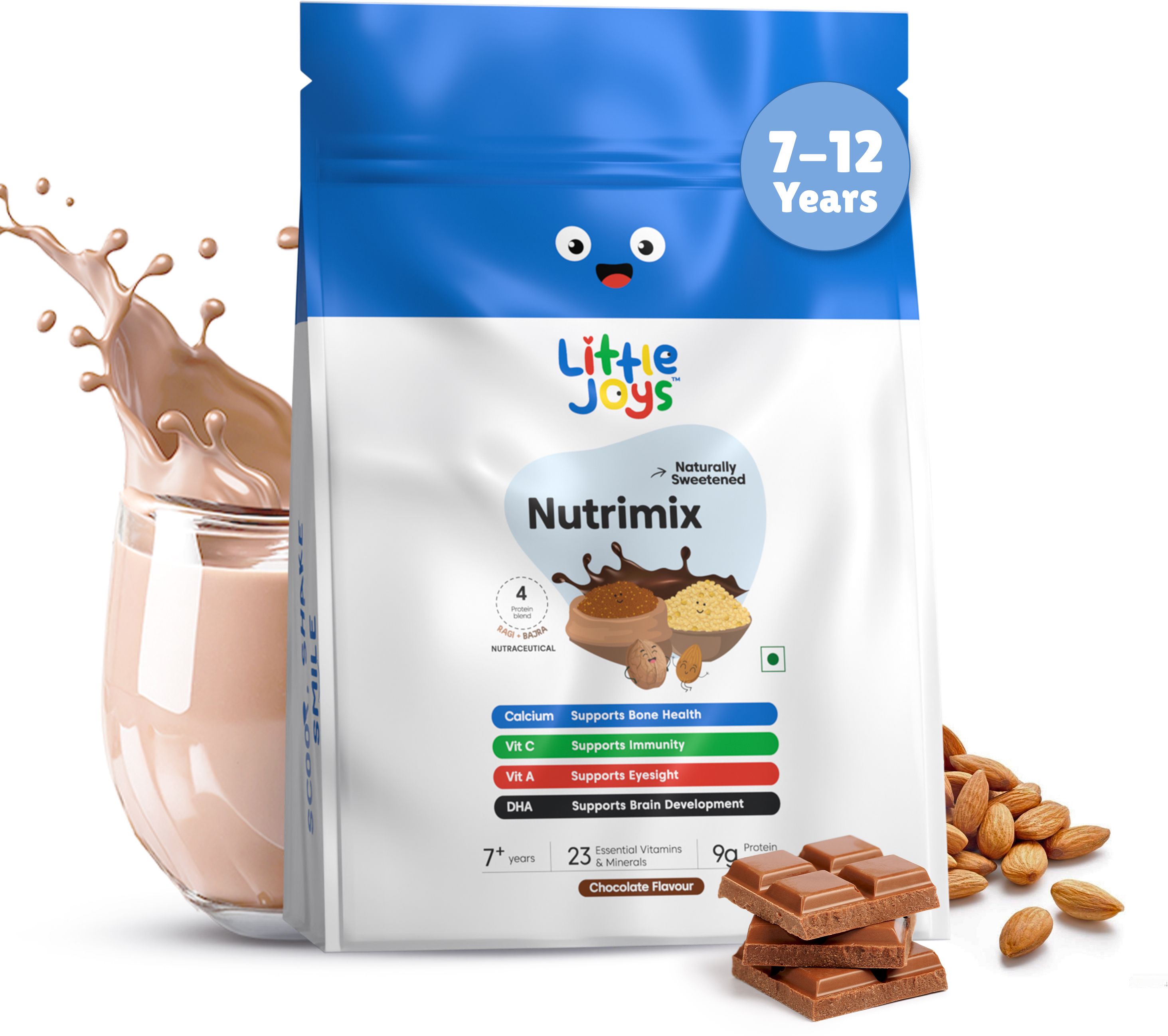 little joys Nutrimix for Kids 7-12 years |Chocolate Flavour| Supports Weight & Height Gain-picture-24
