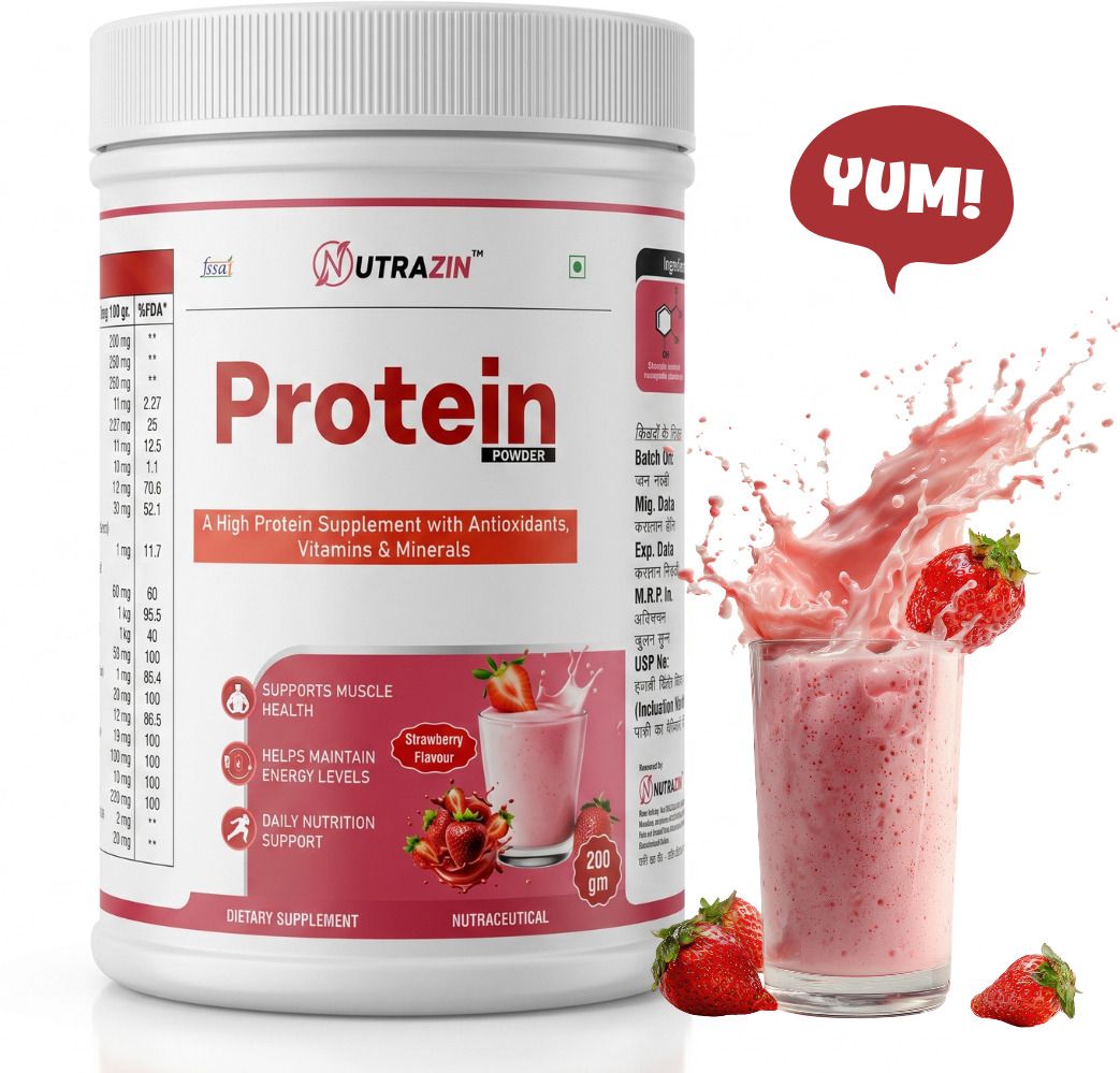 nutrazin Daily Strawberry Protein Supplement for Active Lifestyle Support Casein Protein-picture-44