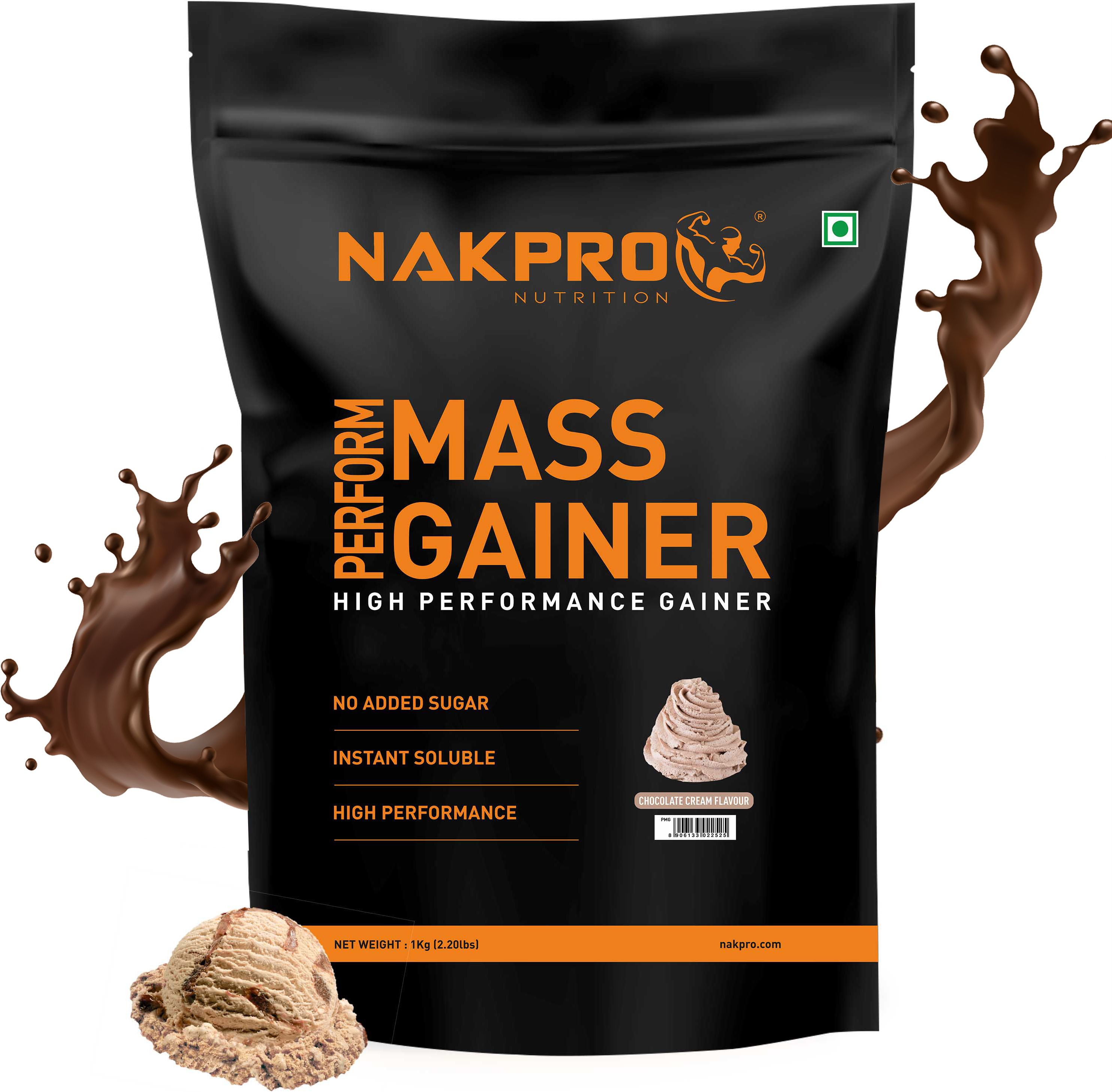 Perform MassGainer High Protein&High Calorie Protein Powder 1Kg Cream Chocolate Weight Gainers/Mass Gainers-image-9