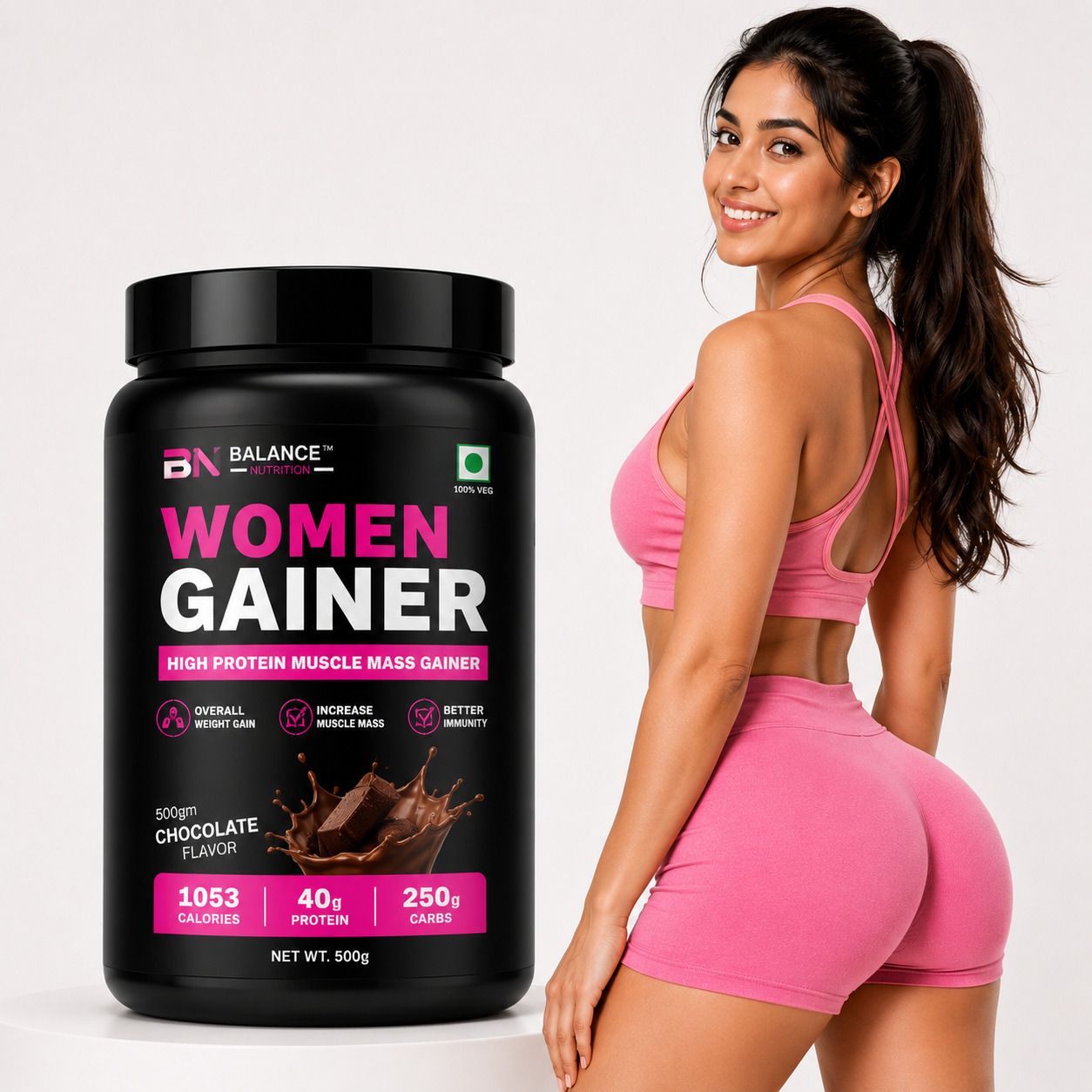 Women Gainer & Curve Support Powder | High Protein Supplement for Women Weight Gainers/Mass Gainers-image-47