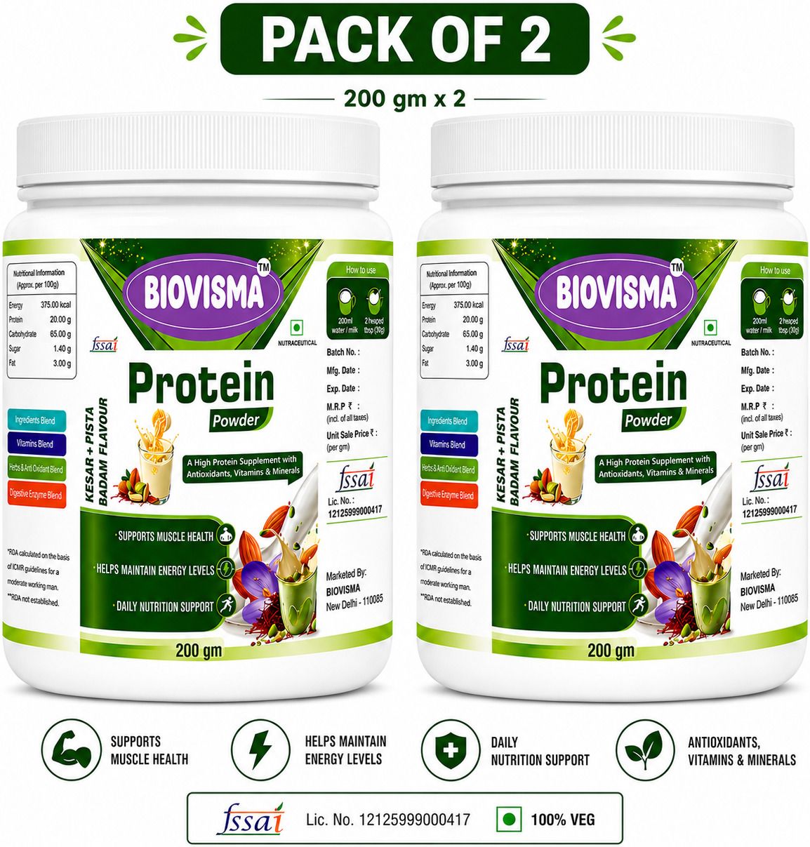 Protein Powder | Badam Kesar Pista Flavour Weight Gainers/Mass Gainers-image-25