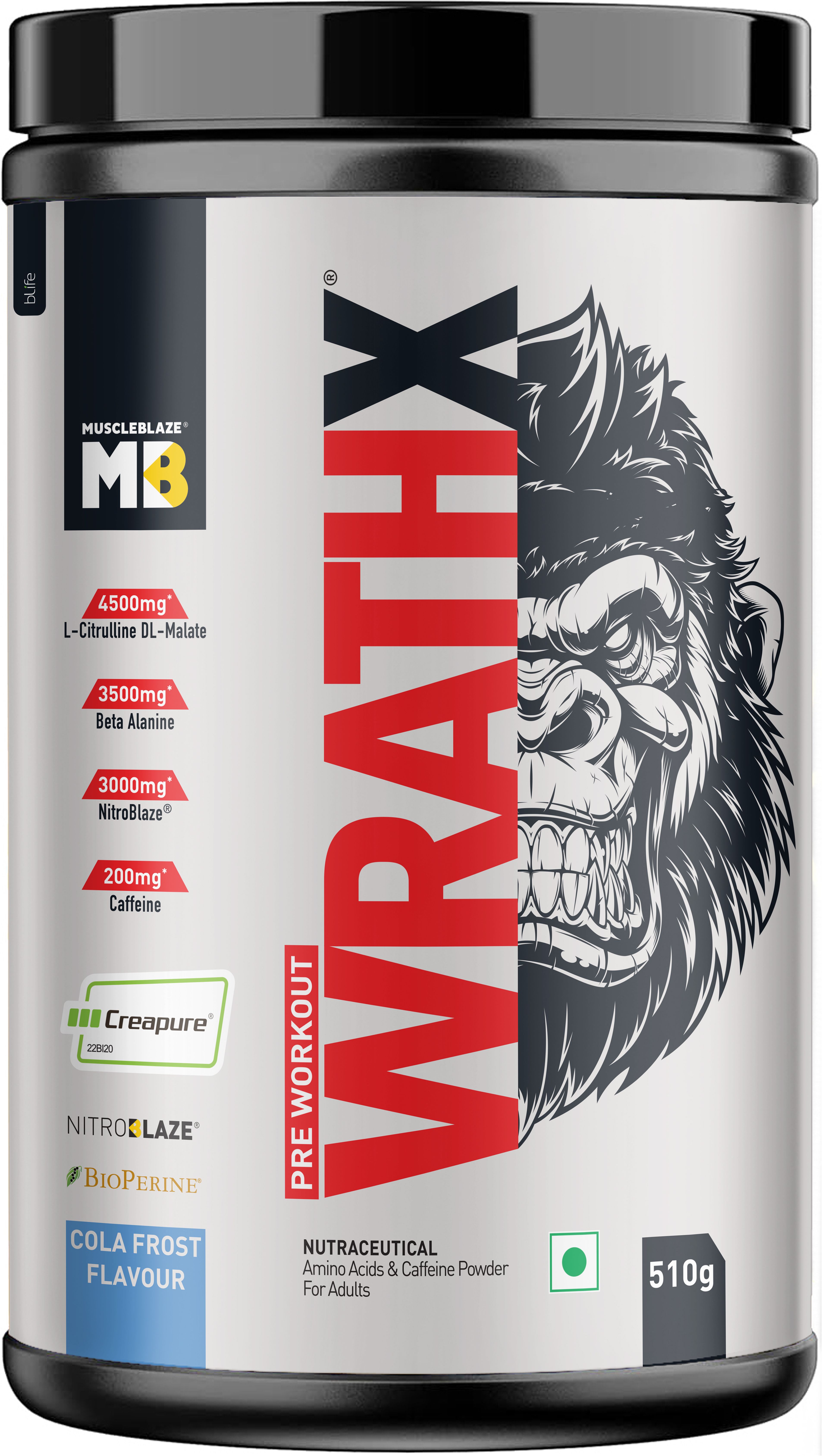 muscleblaze Pre Workout WrathX with Creapure,Nitroblaze & BioPerine Pre Workout-picture-18