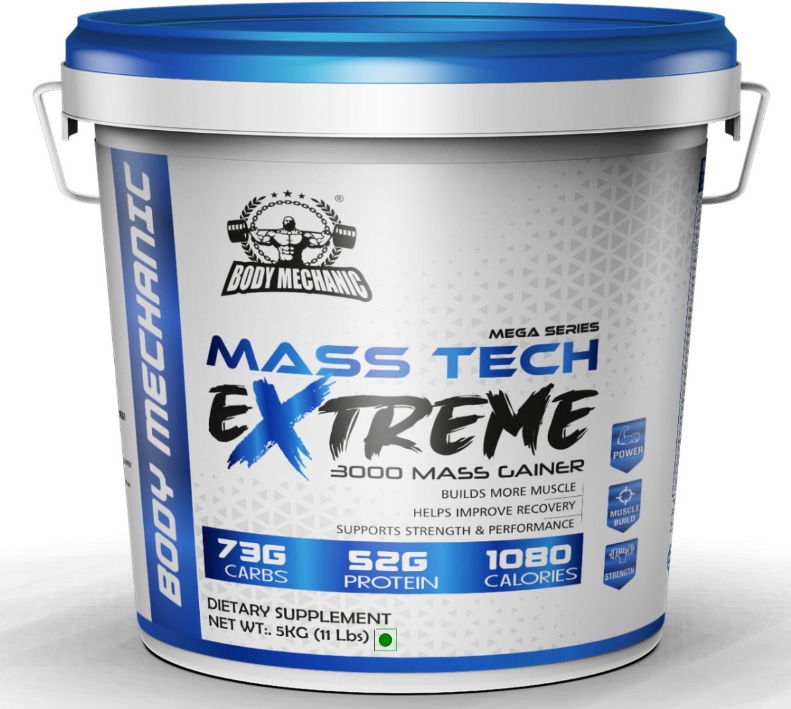 bodymechanic Mass Tech Extreme 3000 Mass Gainer High Protein High Calorie Muscle Gain Powder Weight Gainers/Mass Gainers-picture-12