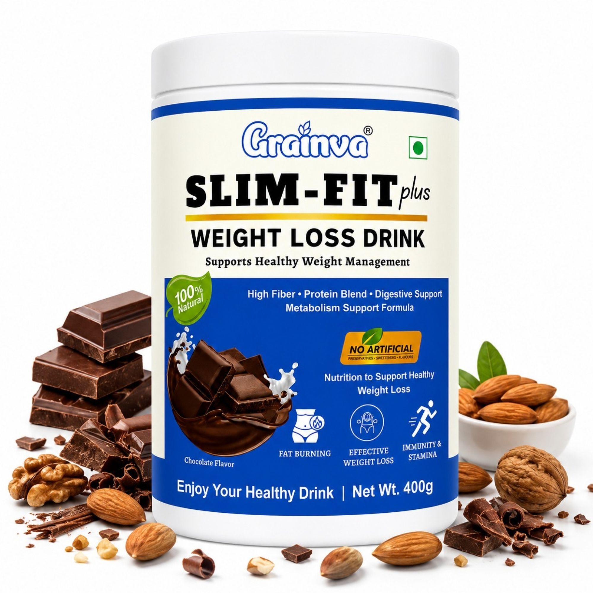 grainva Slim-Fit Plus Weight Loss Drink | Fat Burner | Chocolate-picture-38