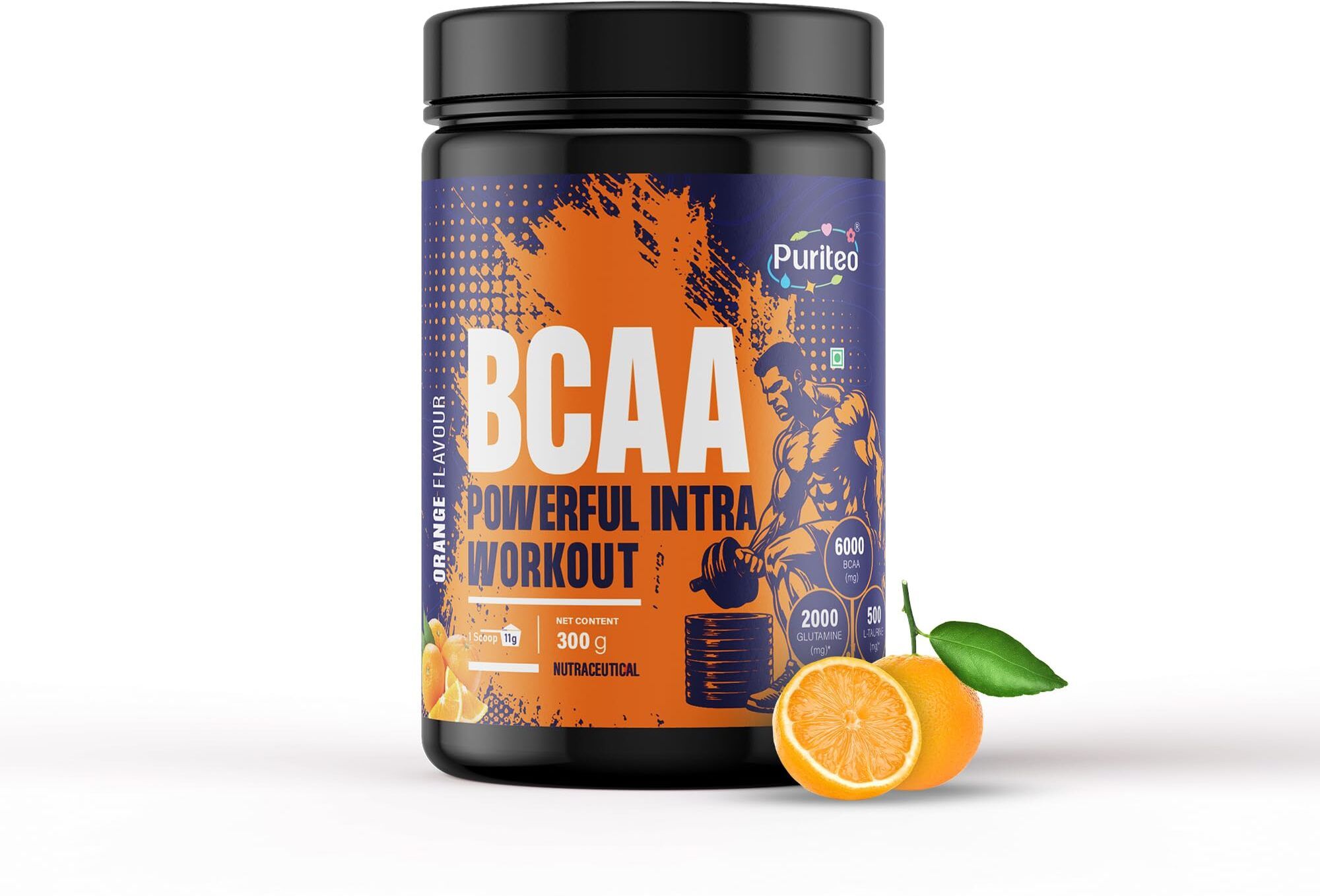 BCAA Powder for Muscle Recovery | Zero Sugar Supplement | Orange Flavour | 300g BCAA-image-22