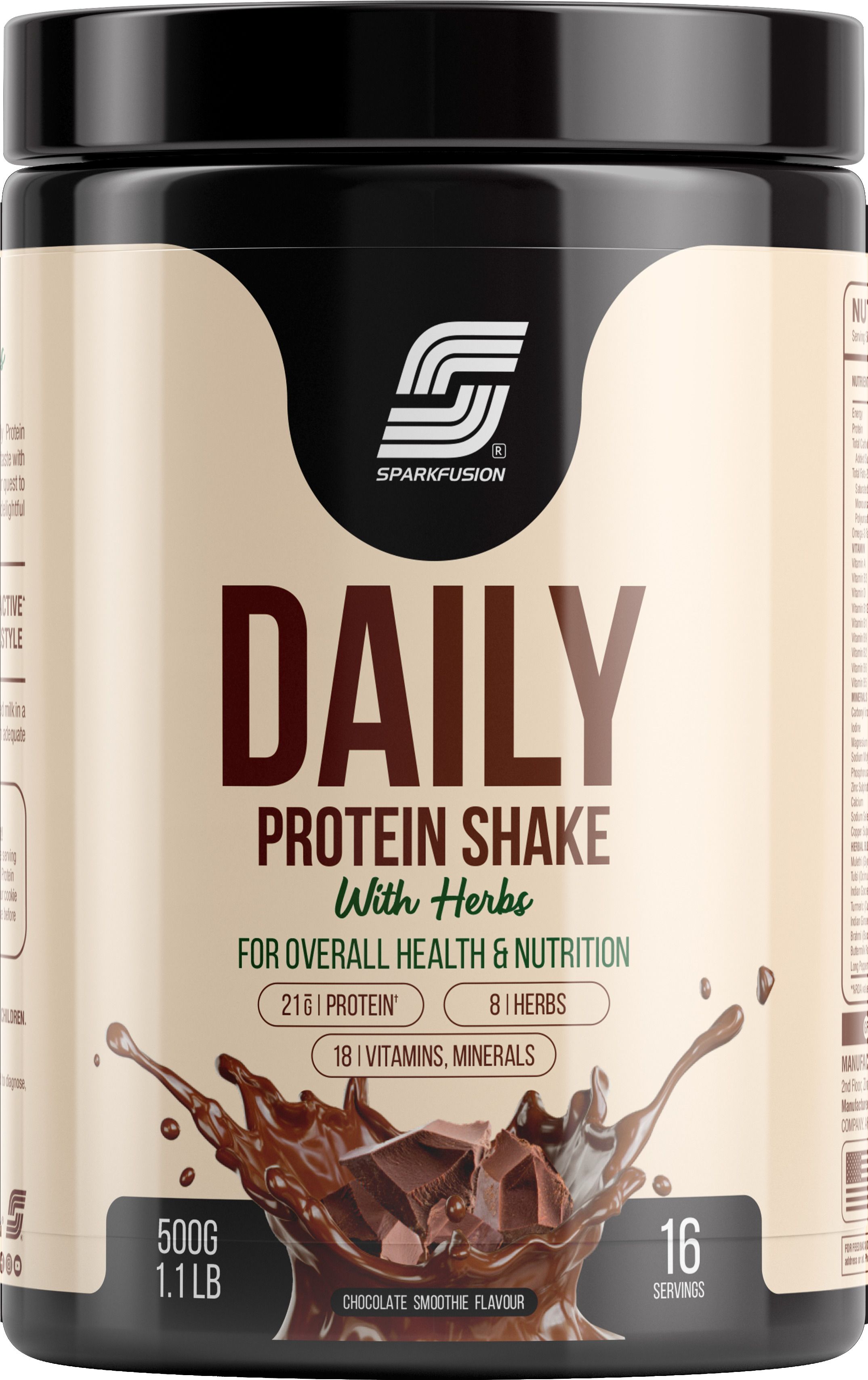 Daily Protein Shake 21 Gm Protein With 8 Hebrs Chocolate Smoothie Flavour 500 GM Protein Shake-image-15