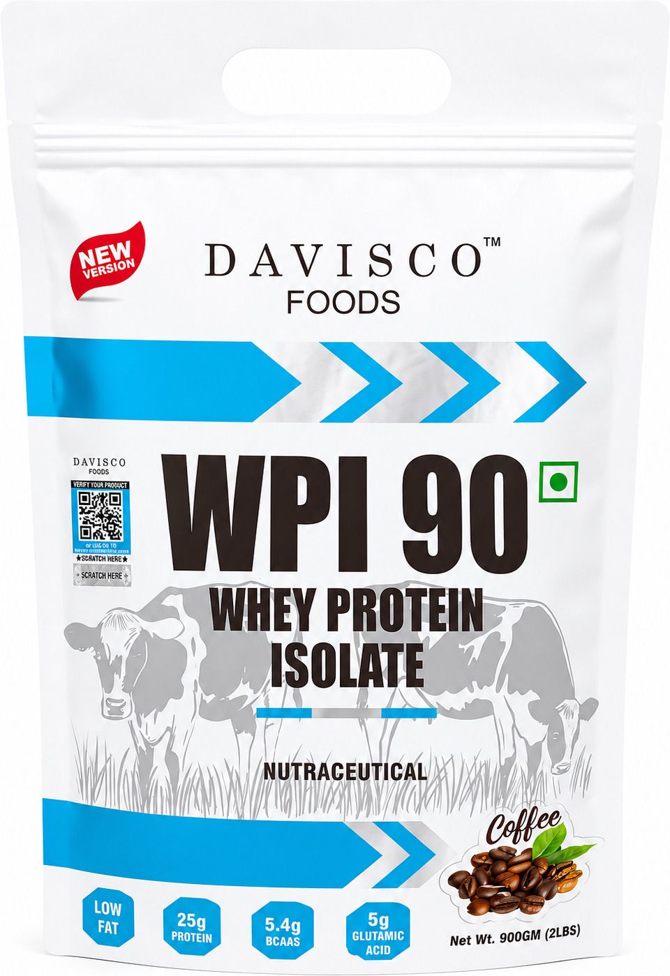 DAVISCO Foods WPI 90 Whey Protein Isolate | Coffee Flavour (900gm. 2 l s.) Whey Protein-image-2