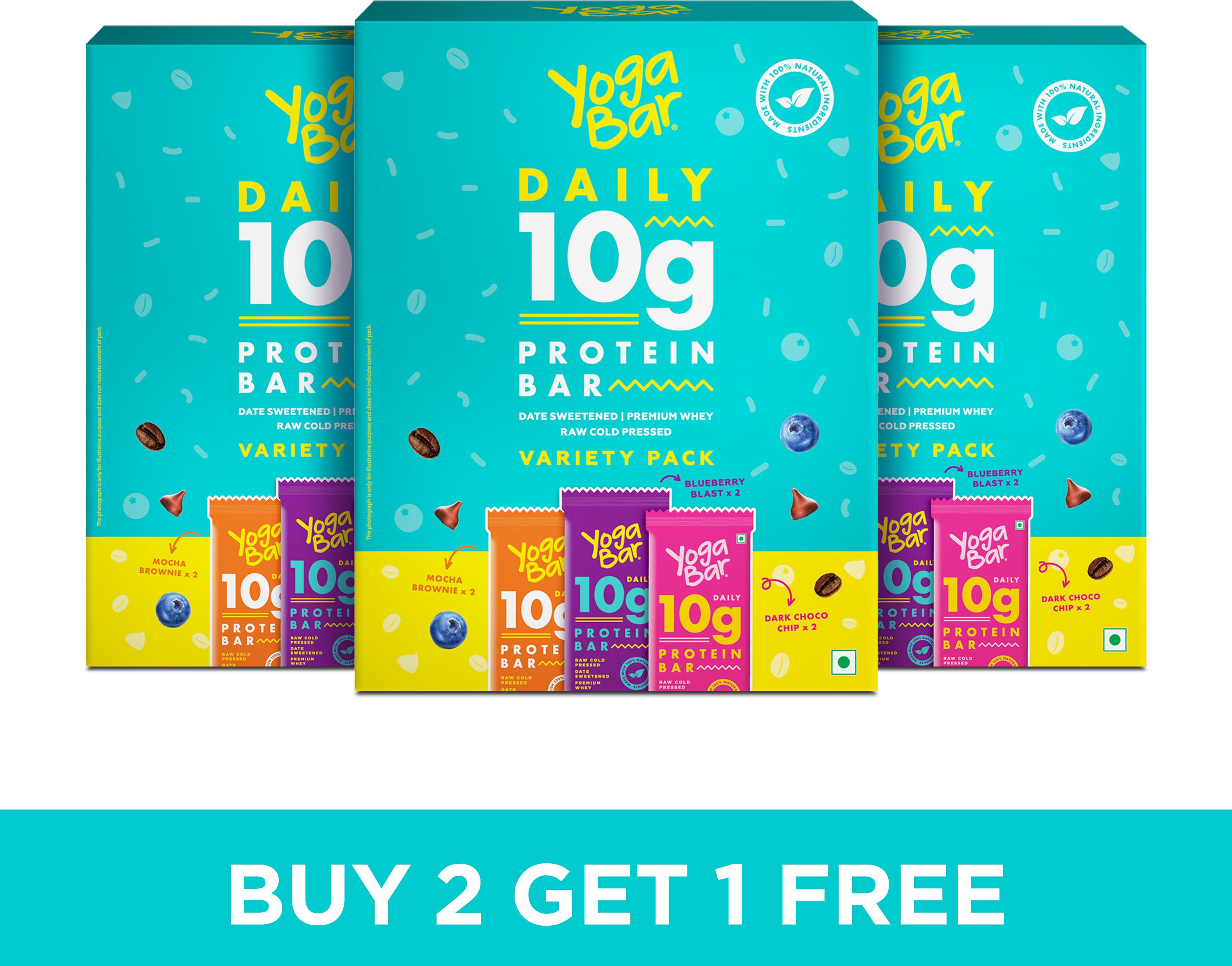 10 g Protein Bar Variety Pack, Gluten-Free, Healthy Snacks(Pack of 18) Protein Bars