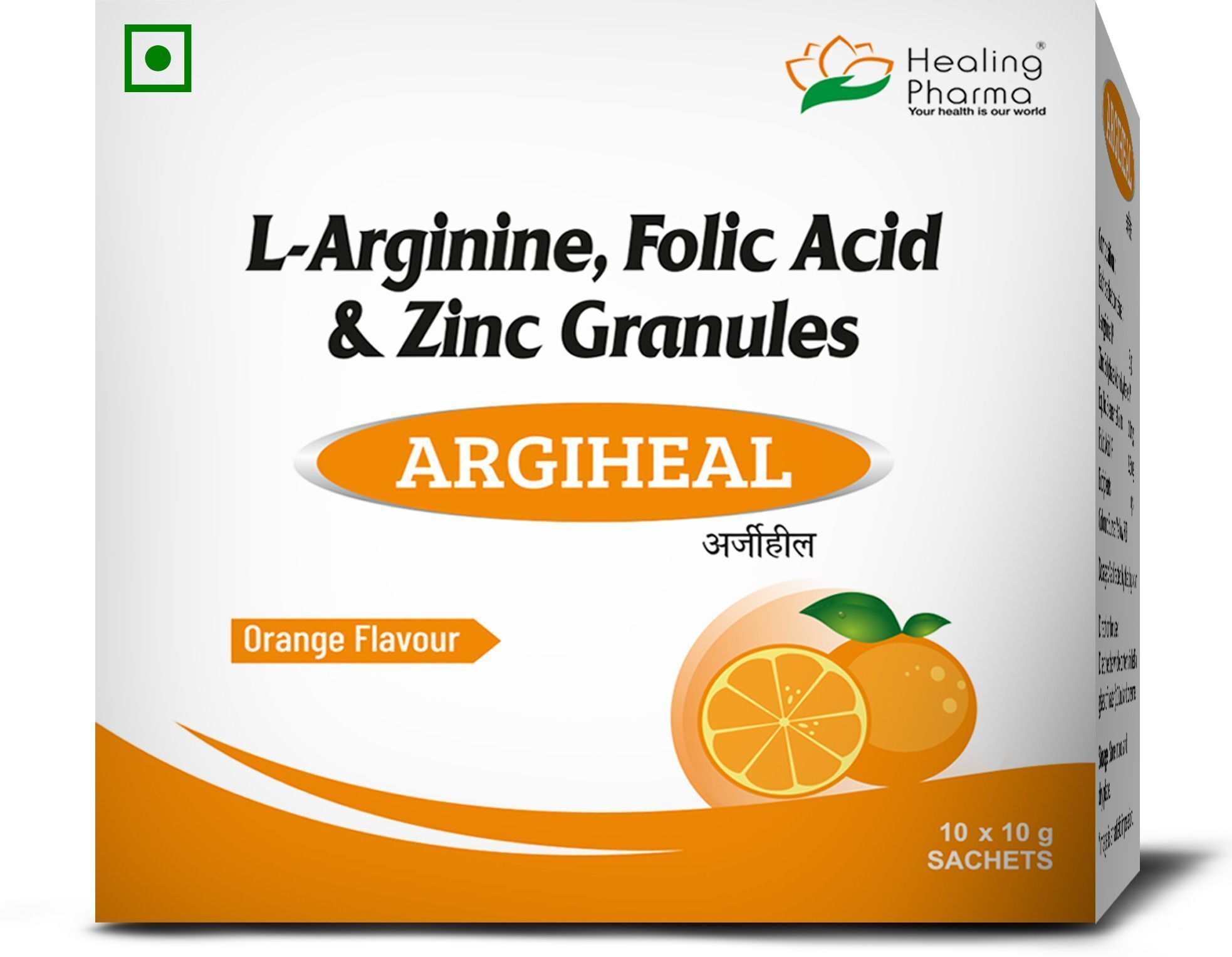 healing pharma ARGIHEAL L-Arginine Powder Sachets - Sugar Free, Orange Flavour Pre Workout-picture-13