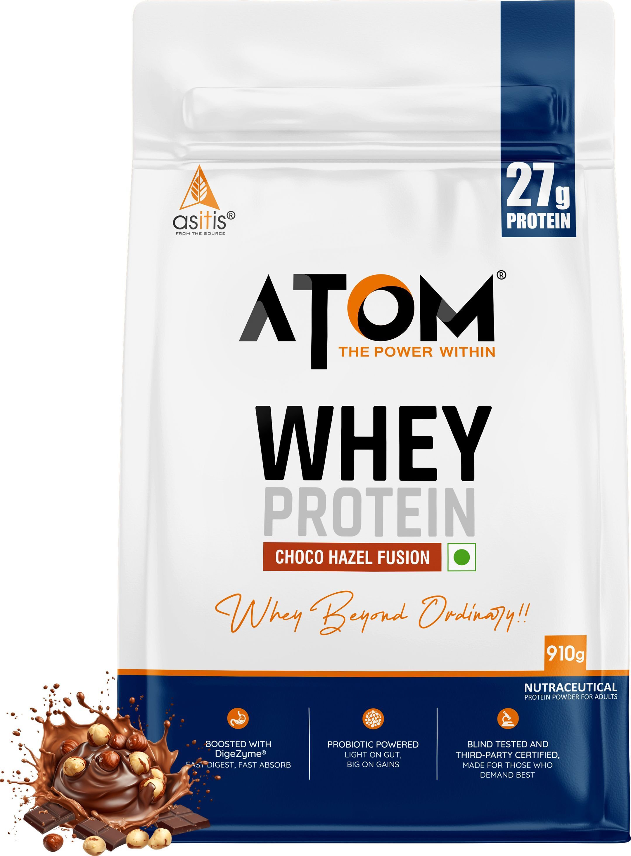as-it-is nutrition ATOM Whey Protein, 27g protein, Isolate & Concentrate, USA Labdoor Certified Whey Protein-picture-28
