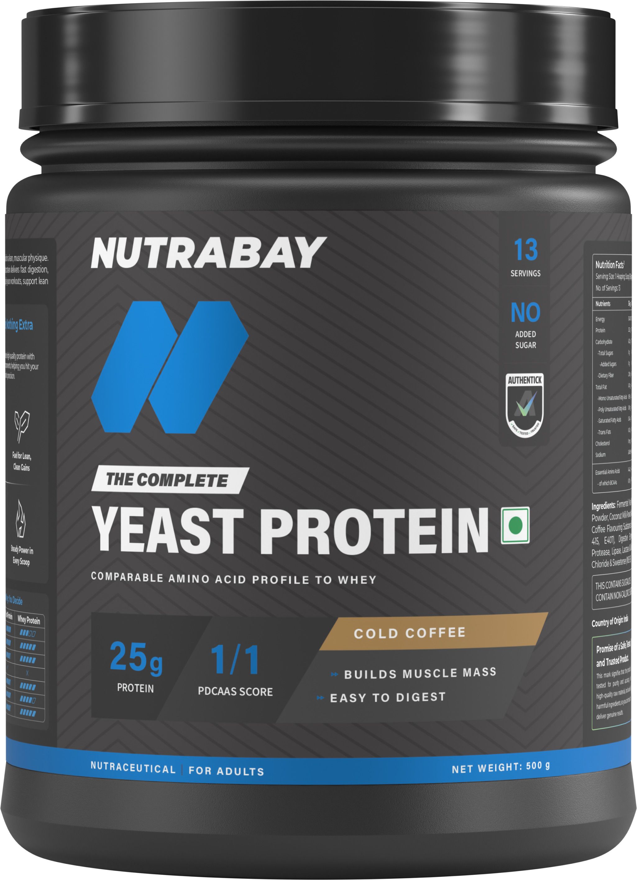 Yeast Protein Powder | 25g Protein & 6.7g BCAA | All 9 EAAs | PDCAAS of 1 Plant-Based Protein-image-49