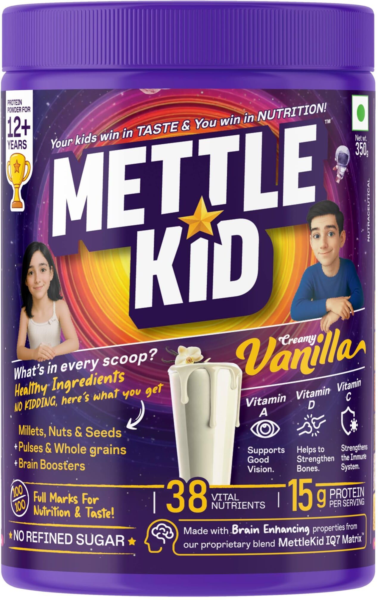 mettlekid MettleKid_Nutrition_Powder_Multiple Flavours & Sizes (13+ Years, Vanilla) Plant-Based Protein-picture-23