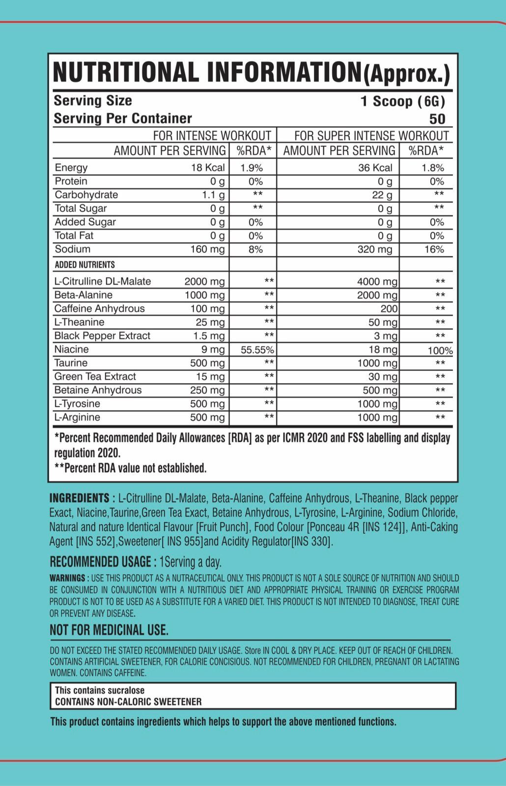 PSYCHOSKULL Pre Workout Fruit Punch with Beta Alanine, Citrulline & Creatine HCL Pre Workout-image-37