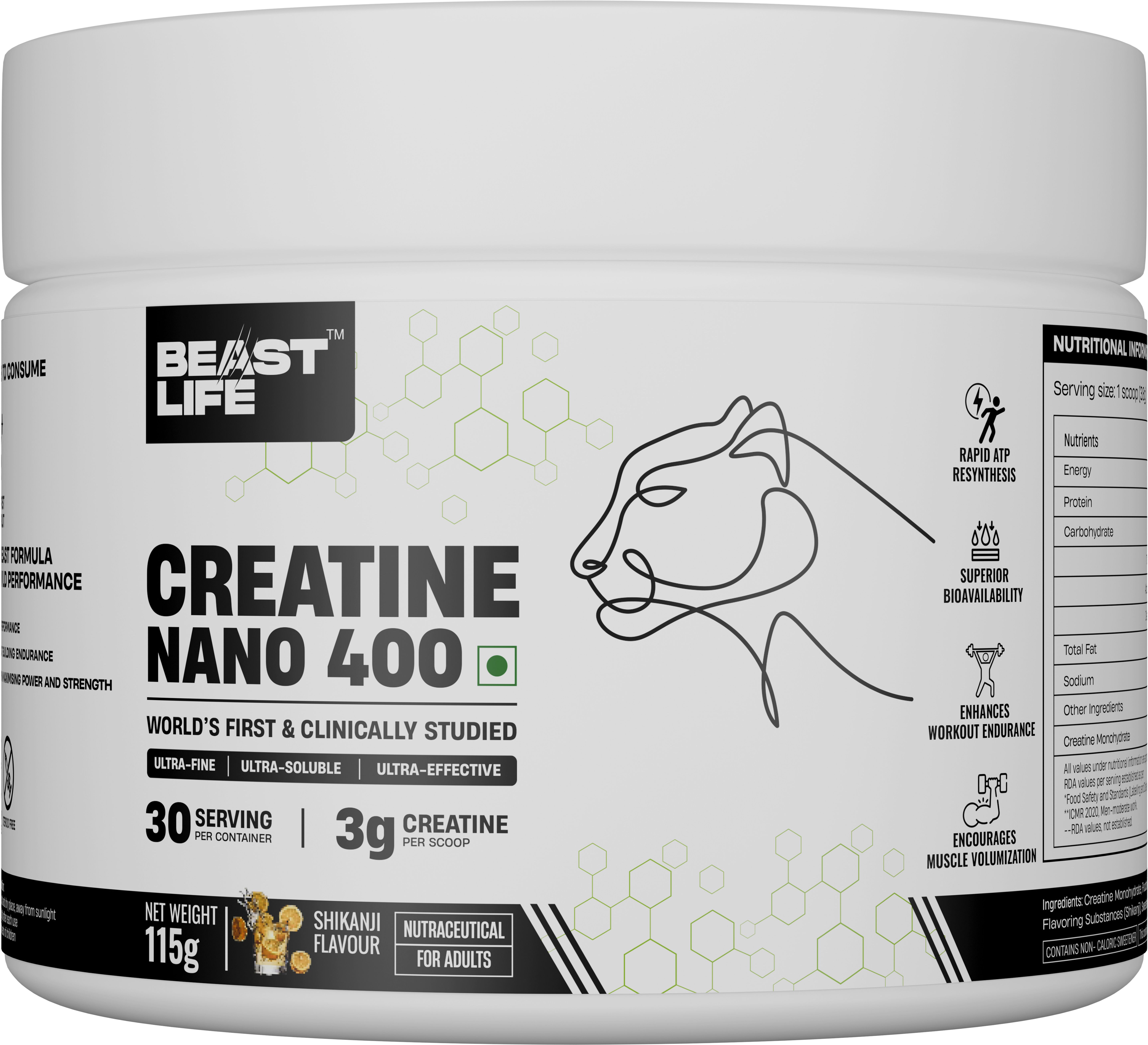 Creatine Nano 400 | 30 Servings | Ultra Fine, Ultra Soluble, Ultra Effective Creatine-image-47